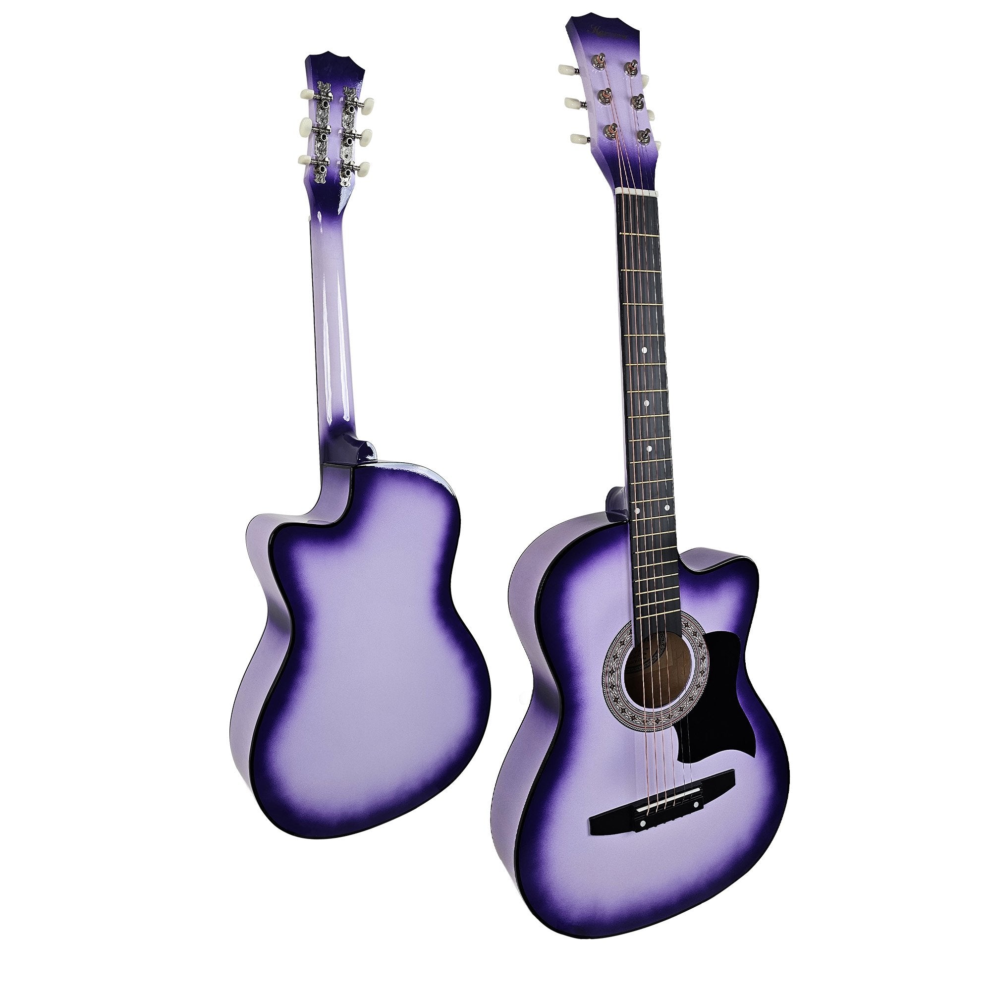 Karrera 38in Cutaway Acoustic Guitar with guitar bag - Purple Burst 4