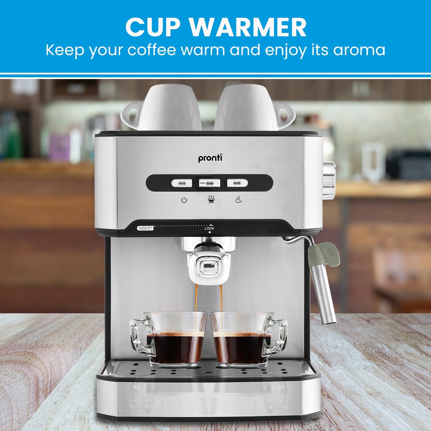 Pronti 1.6L Automatic Coffee Espresso Machine with Steam Frother 7