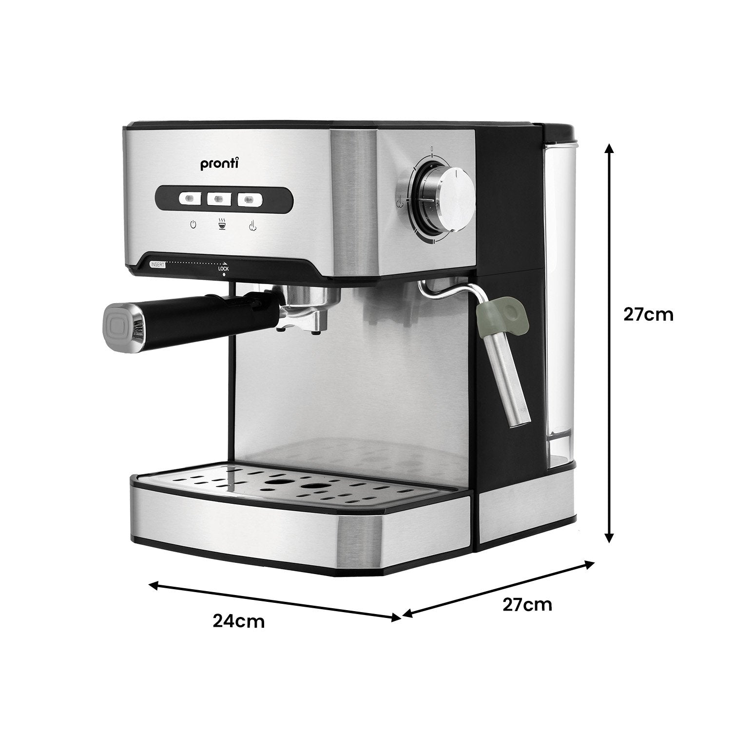 Pronti 1.6L Automatic Coffee Espresso Machine with Steam Frother 10
