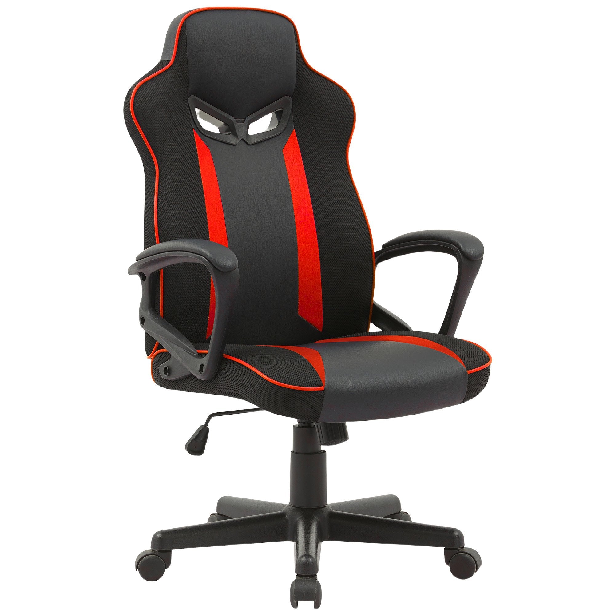 Sarantino Fayzo Racing Reclining Office Gaming Chair Black And Red Adjustable Computer Desk Seat With Adjustable Height, Breathable Mesh Back, Padded Armrests 3