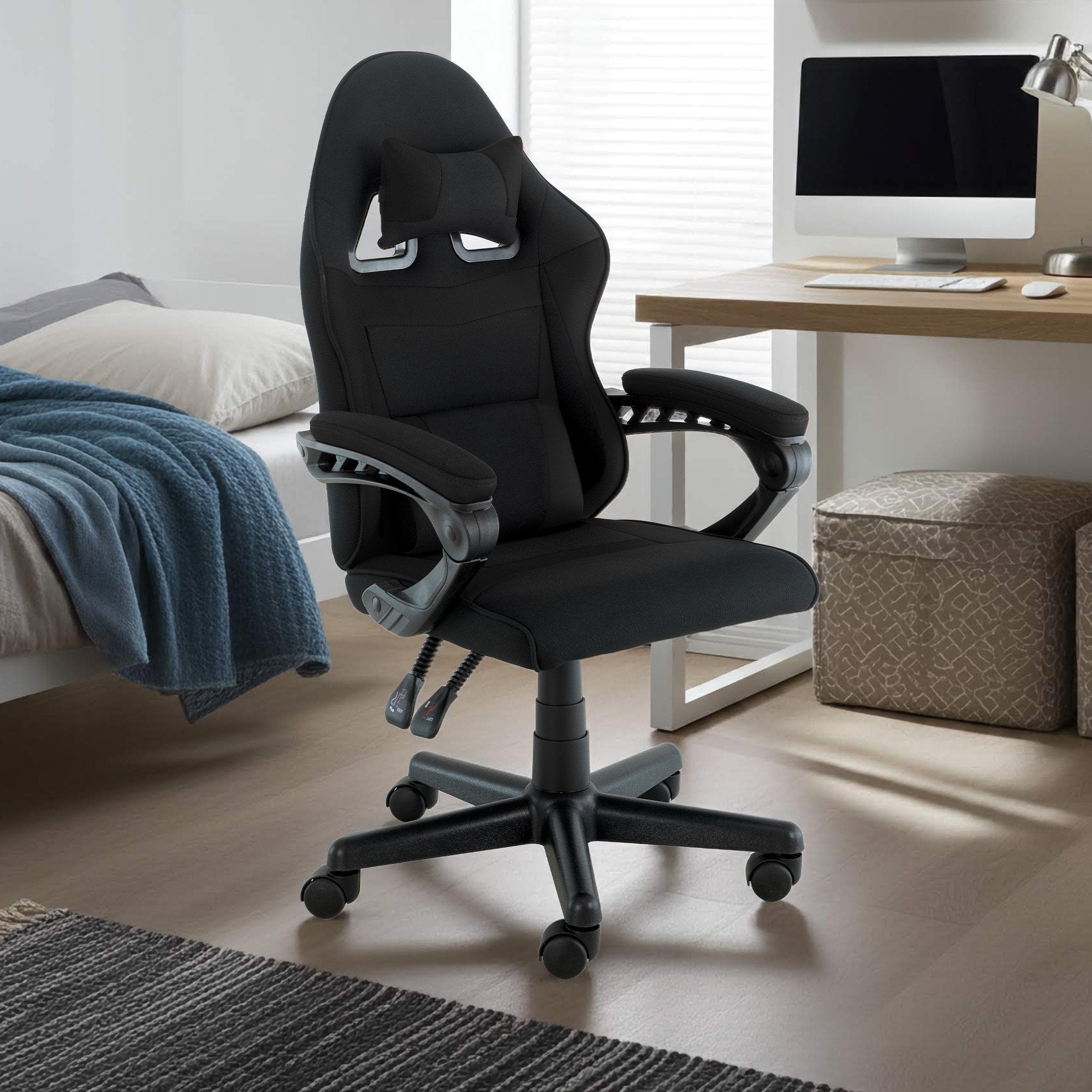 Sarantino Antre Kids Study Gaming Chair Black Adjustable Computer Desk Seat Racing Inspired-look With Adjustable Height, Ergonomic Back Support, Padded Armrests 9