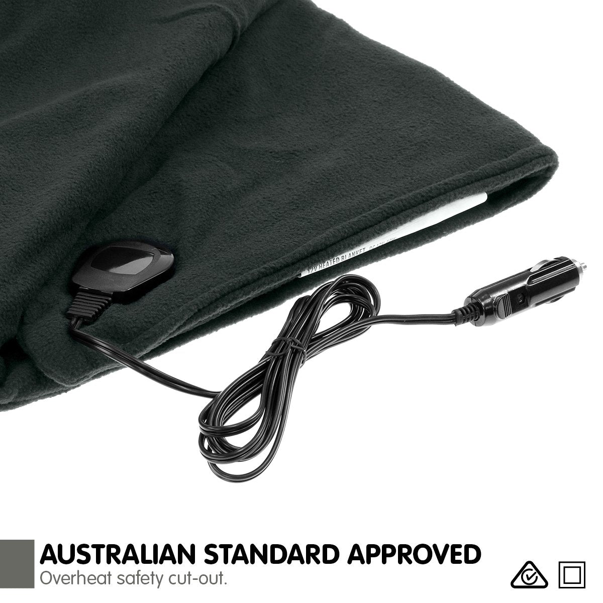 Laura Hill Heated Electric Car Blanket 150x110cm 12v - Black 6