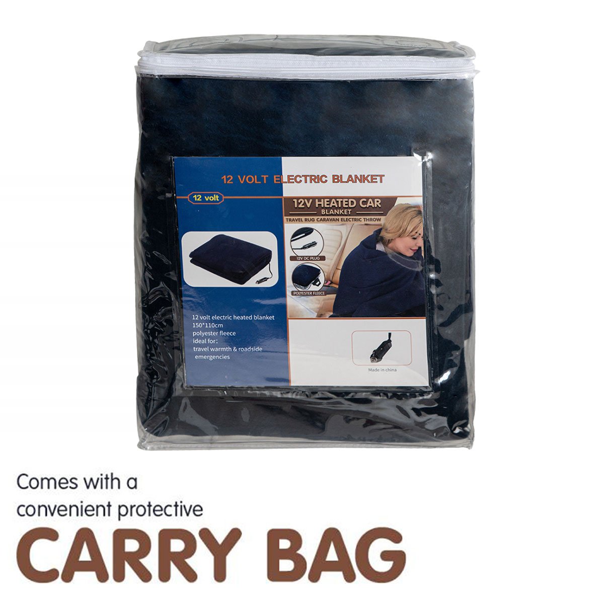 Laura Hill Heated Electric Car Blanket 150x110cm 12v - Blue 5