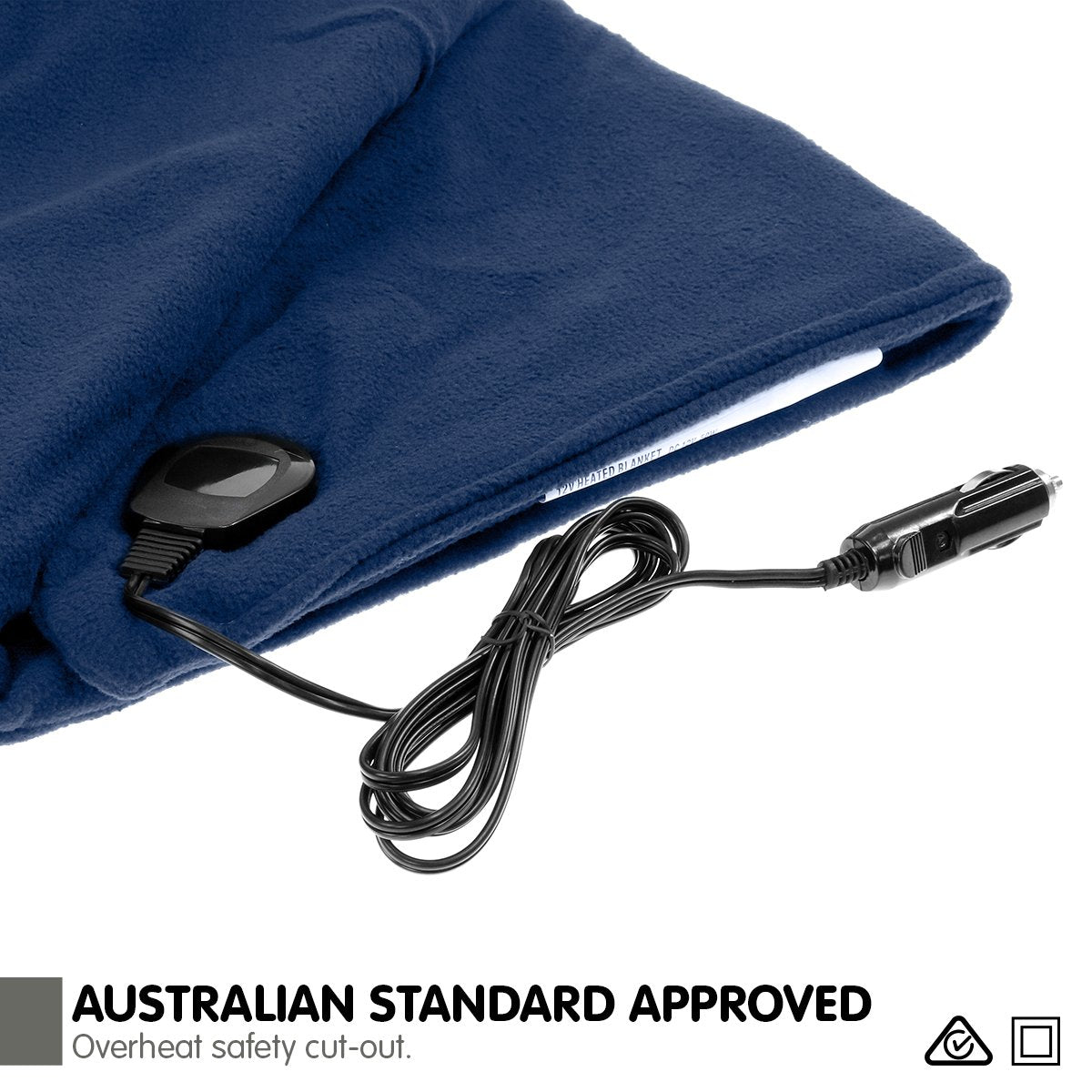 Laura Hill Heated Electric Car Blanket 150x110cm 12v - Navy Blue 4