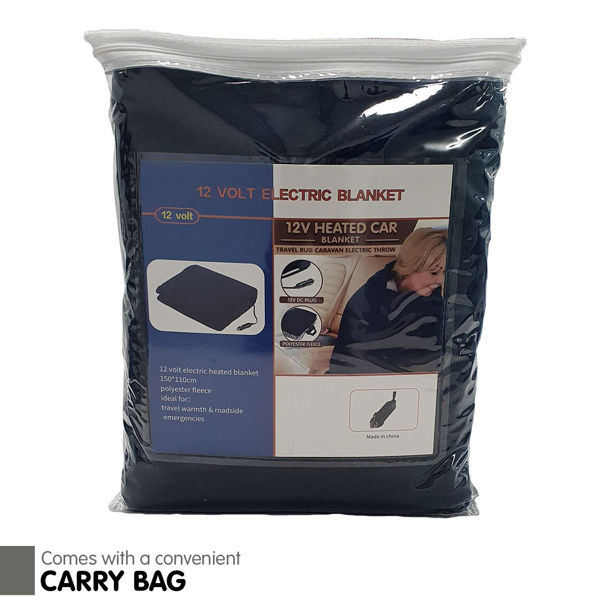 Laura Hill Heated Electric Car Blanket 150x110cm 12v - Navy Blue 6