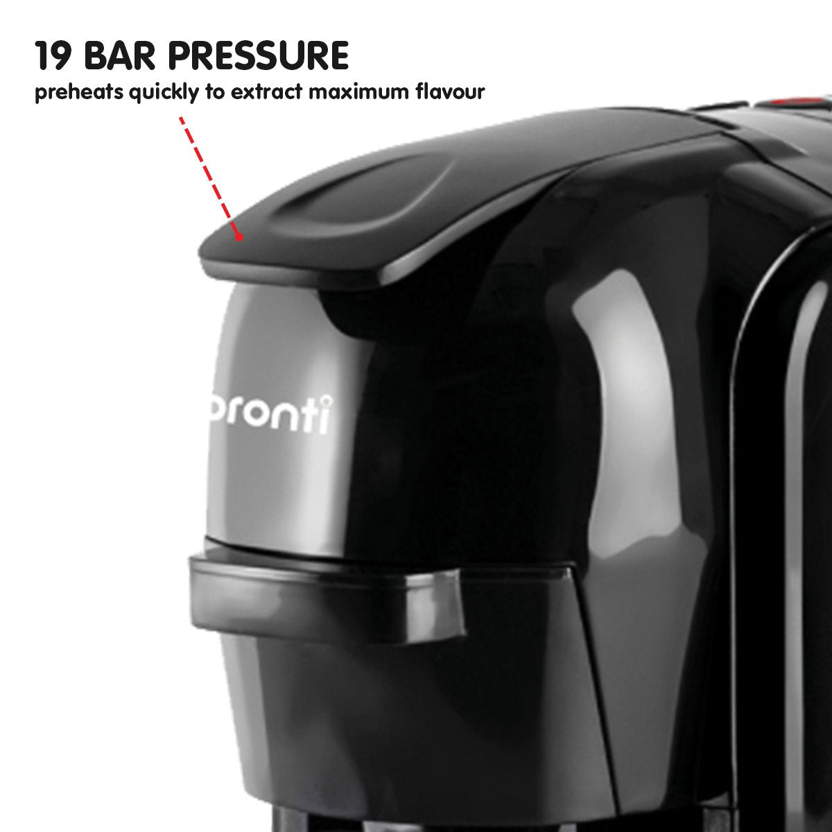 Pronti HomeMaid 3-in-1 Coffee Machine Multi-Capsule Pods and Ground Coffee Nespresso & Caffitaly Compatible CM-511HM 4