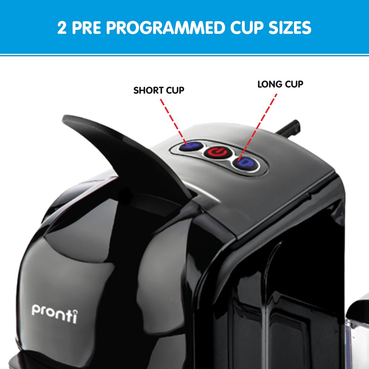 Pronti HomeMaid 3-in-1 Coffee Machine Multi-Capsule Pods and Ground Coffee Nespresso & Caffitaly Compatible CM-511HM 6