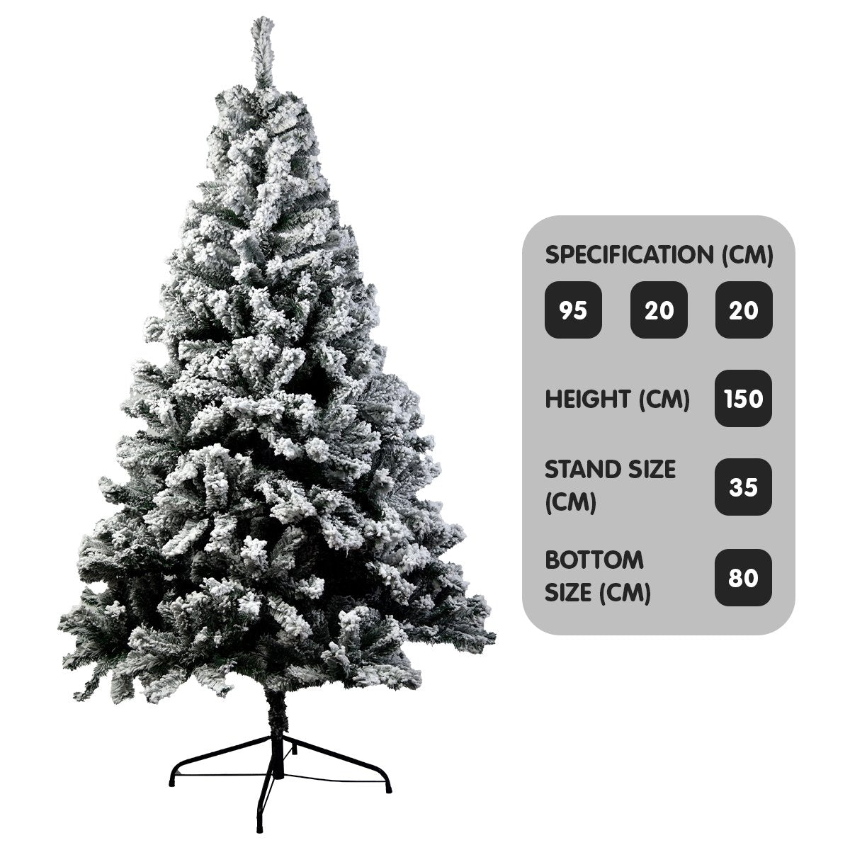 Christabelle Snow-Tipped Artificial Christmas Tree 1.5m - 550 Tips 3