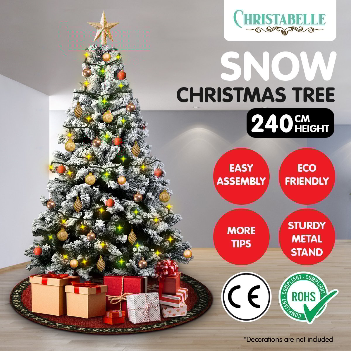 Christabelle Snow-Tipped Artificial Christmas Tree 2.4m 1500 Tips 3