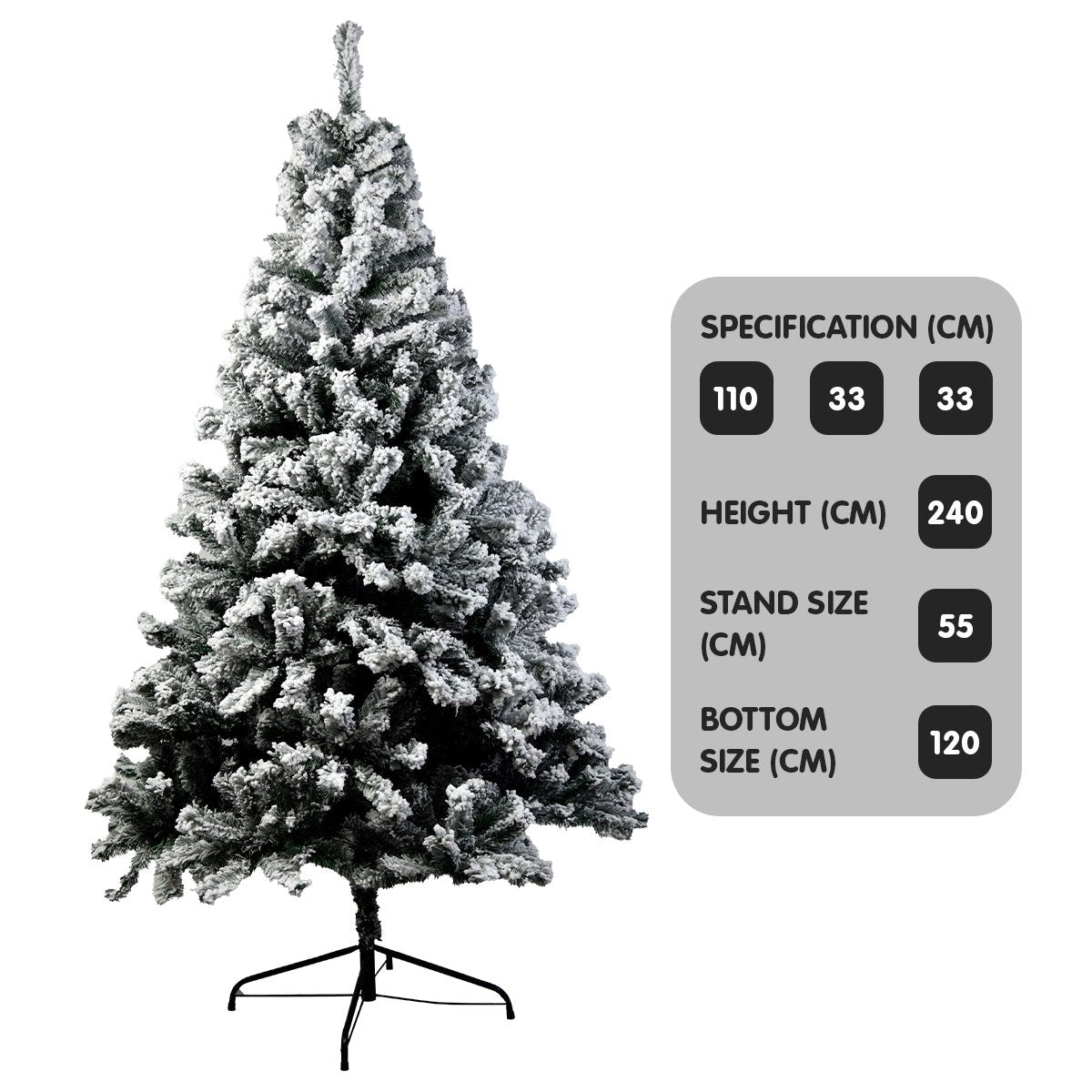 Christabelle Snow-Tipped Artificial Christmas Tree 2.4m 1500 Tips 4