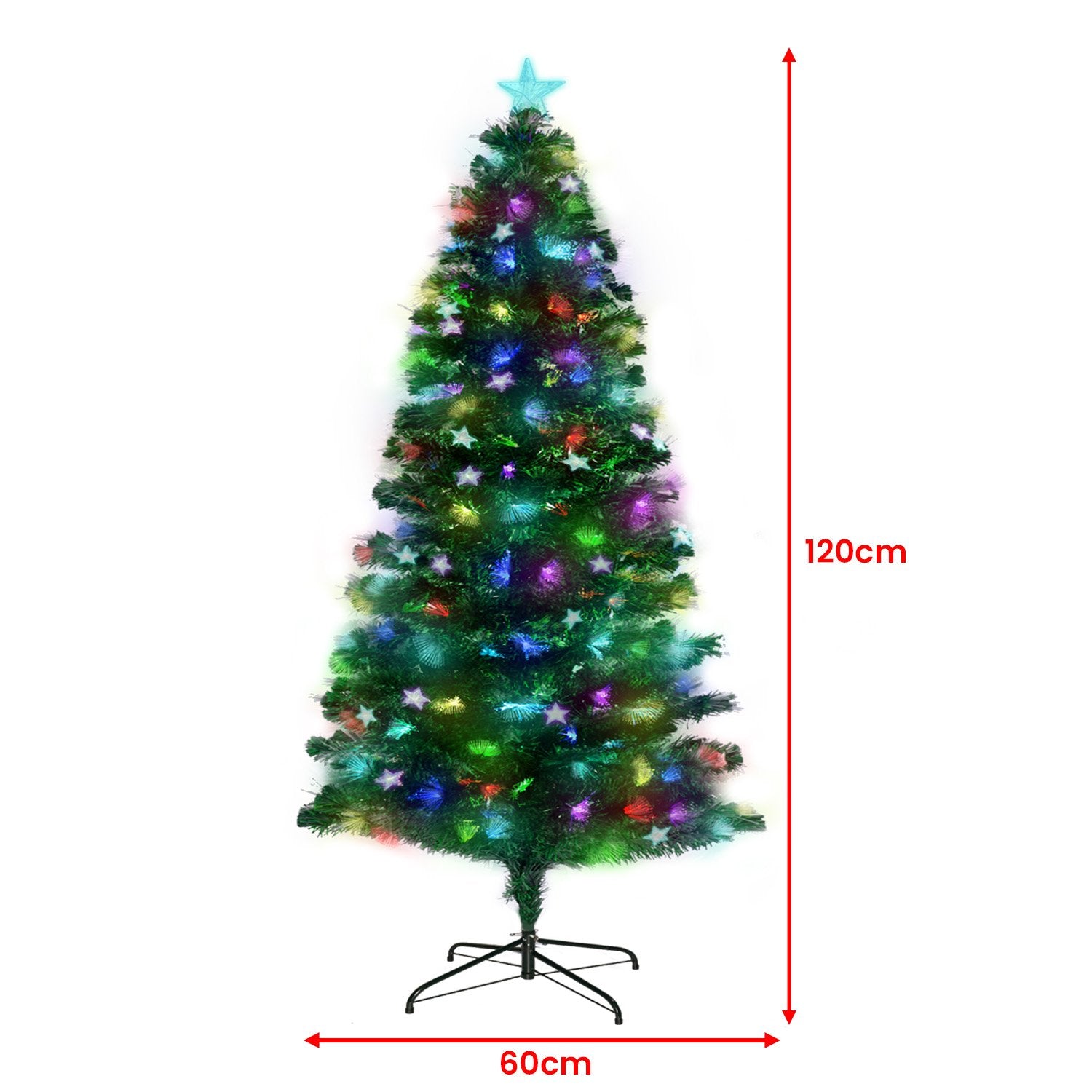 Christabelle 1.2m Enchanted Pre Lit Fibre Optic Christmas Tree Stars Xmas Decor 4