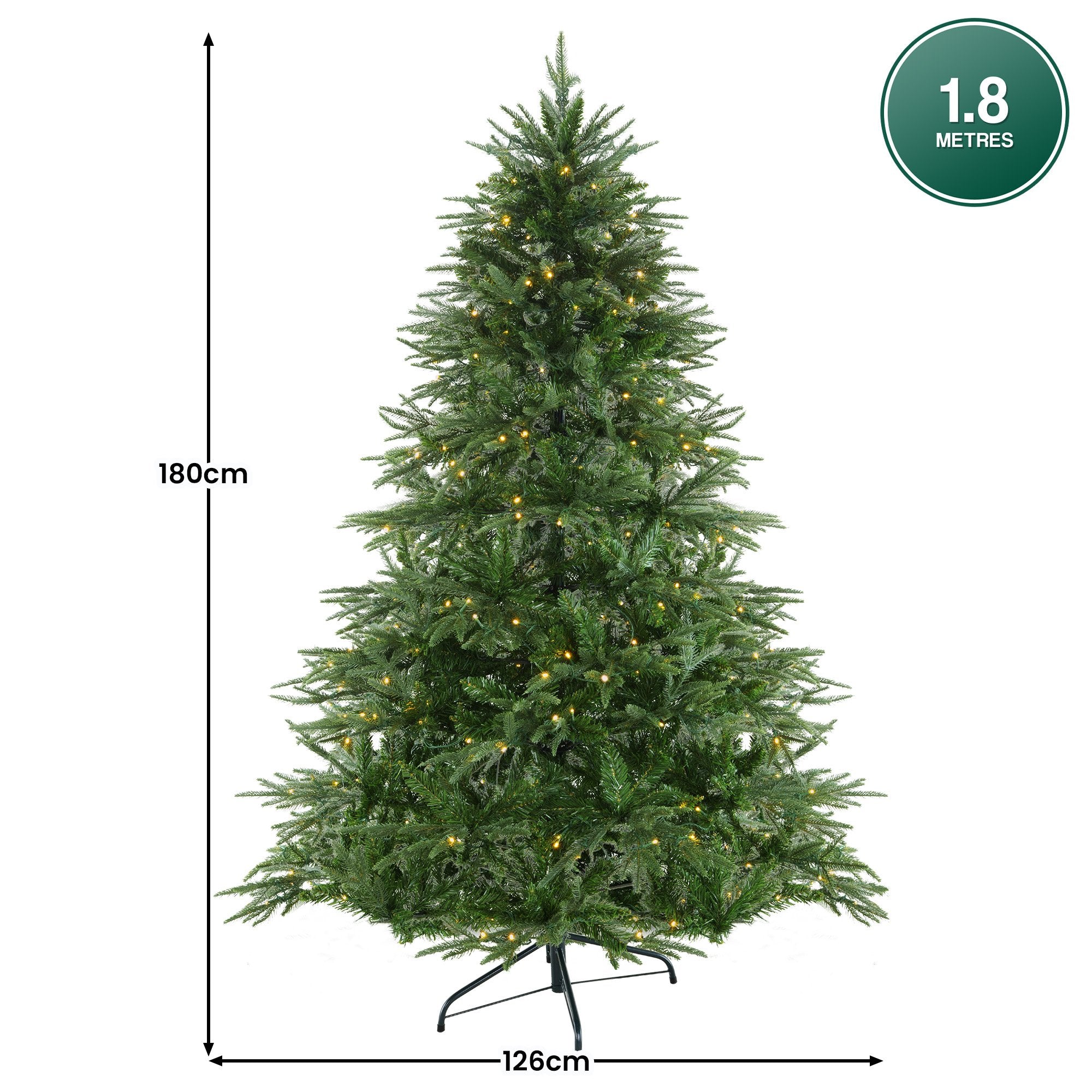 Christabelle 1.8m Prelit Everglow Fir Christmas Tree With 300 Led Lights 4