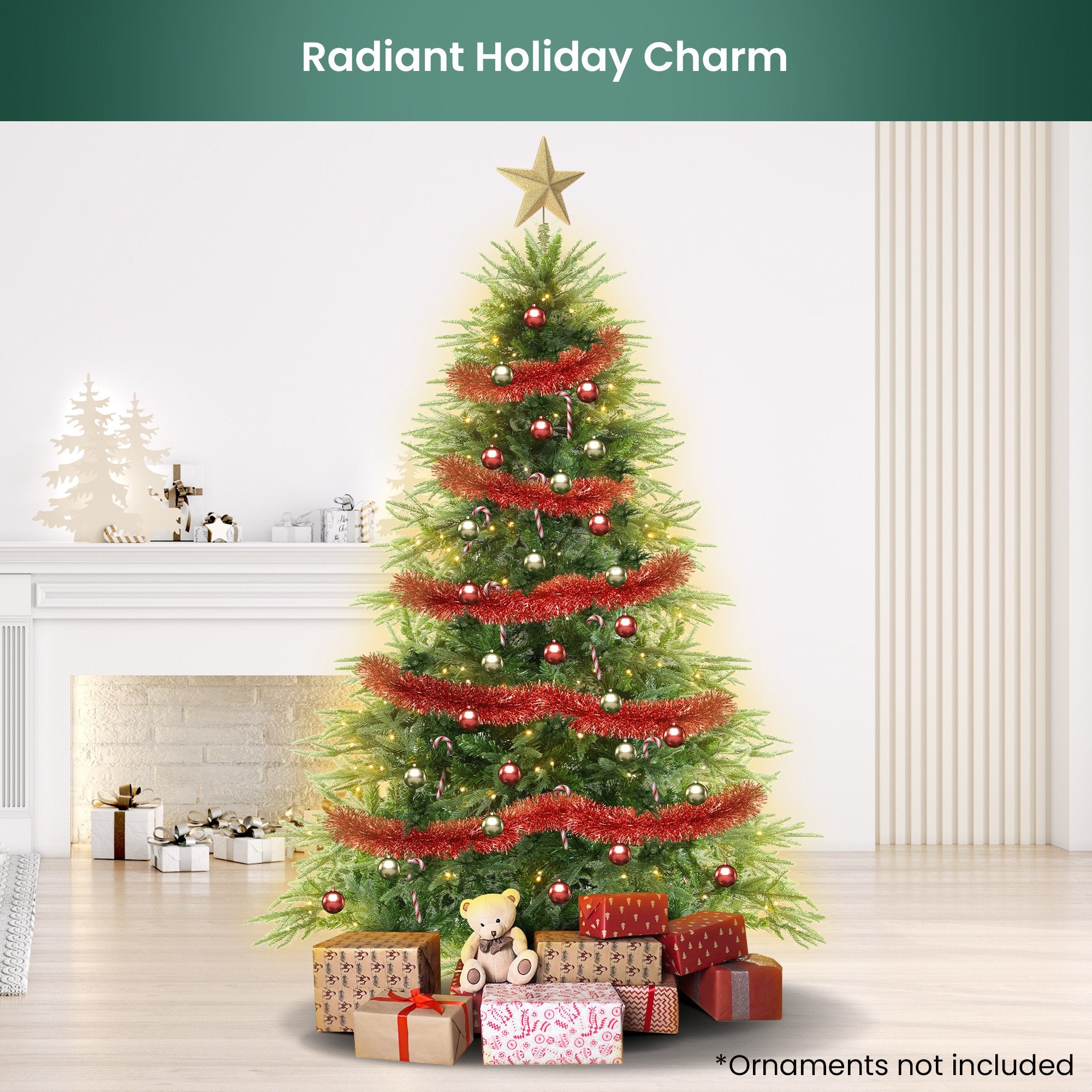 Christabelle 1.8m Prelit Everglow Fir Christmas Tree With 300 Led Lights 8