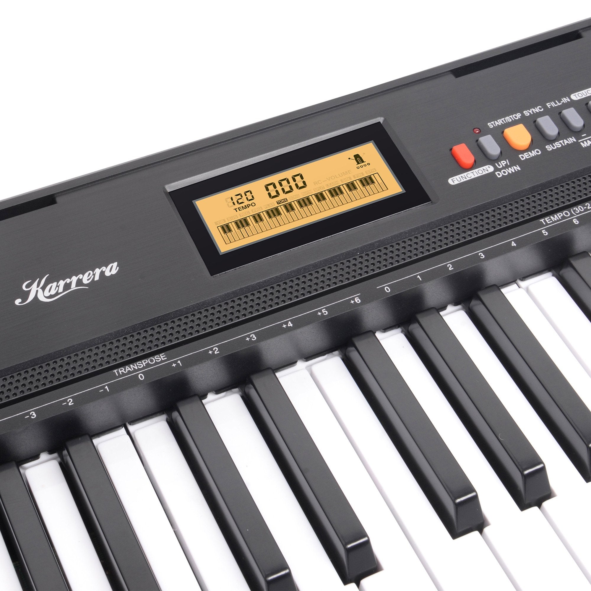 Karrera 61-Key Electronic Keyboard with LCD and Touch Response in Black CHJ-291 6