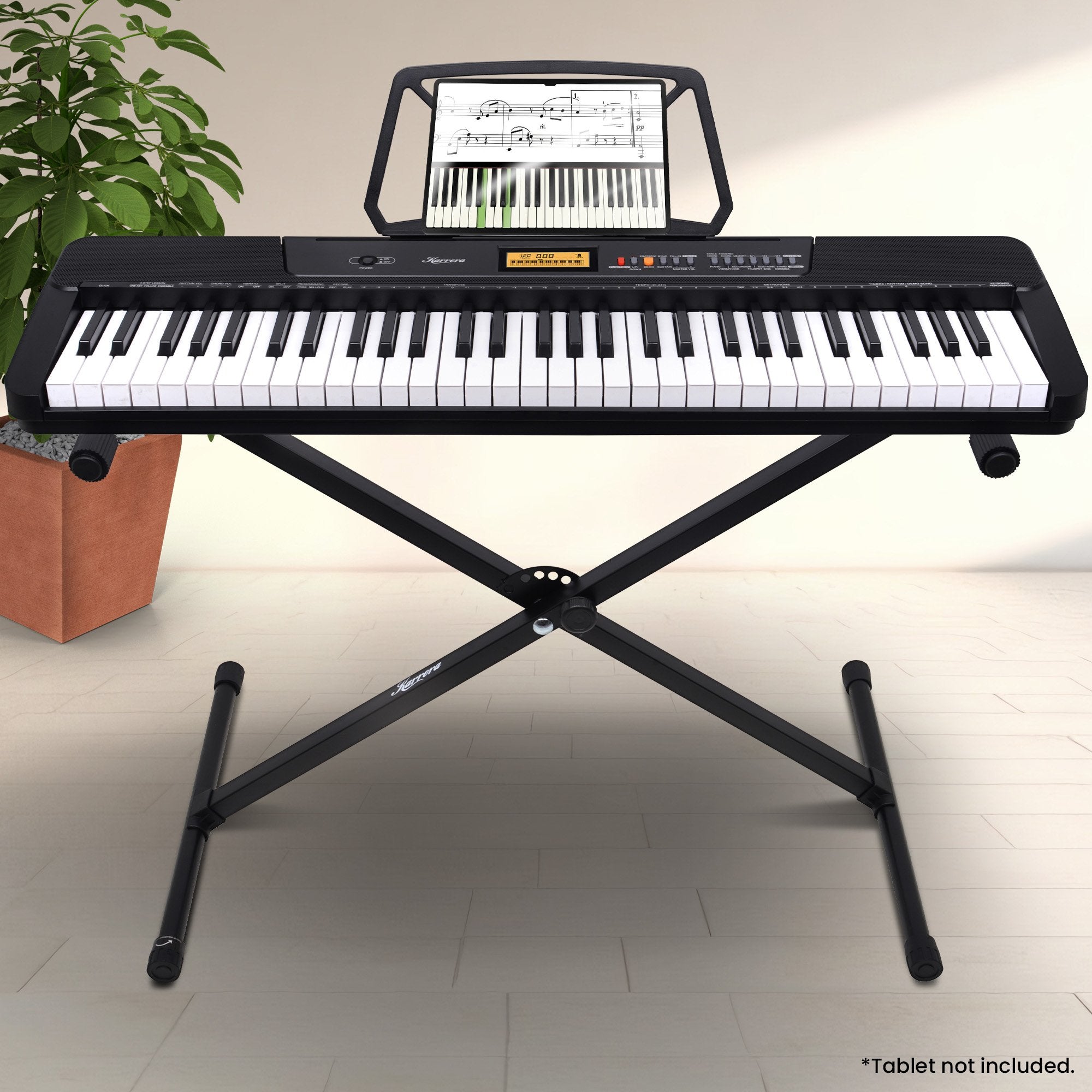 Karrera 61-Key Electronic Keyboard with LCD and Touch Response in Black CHJ-291 10