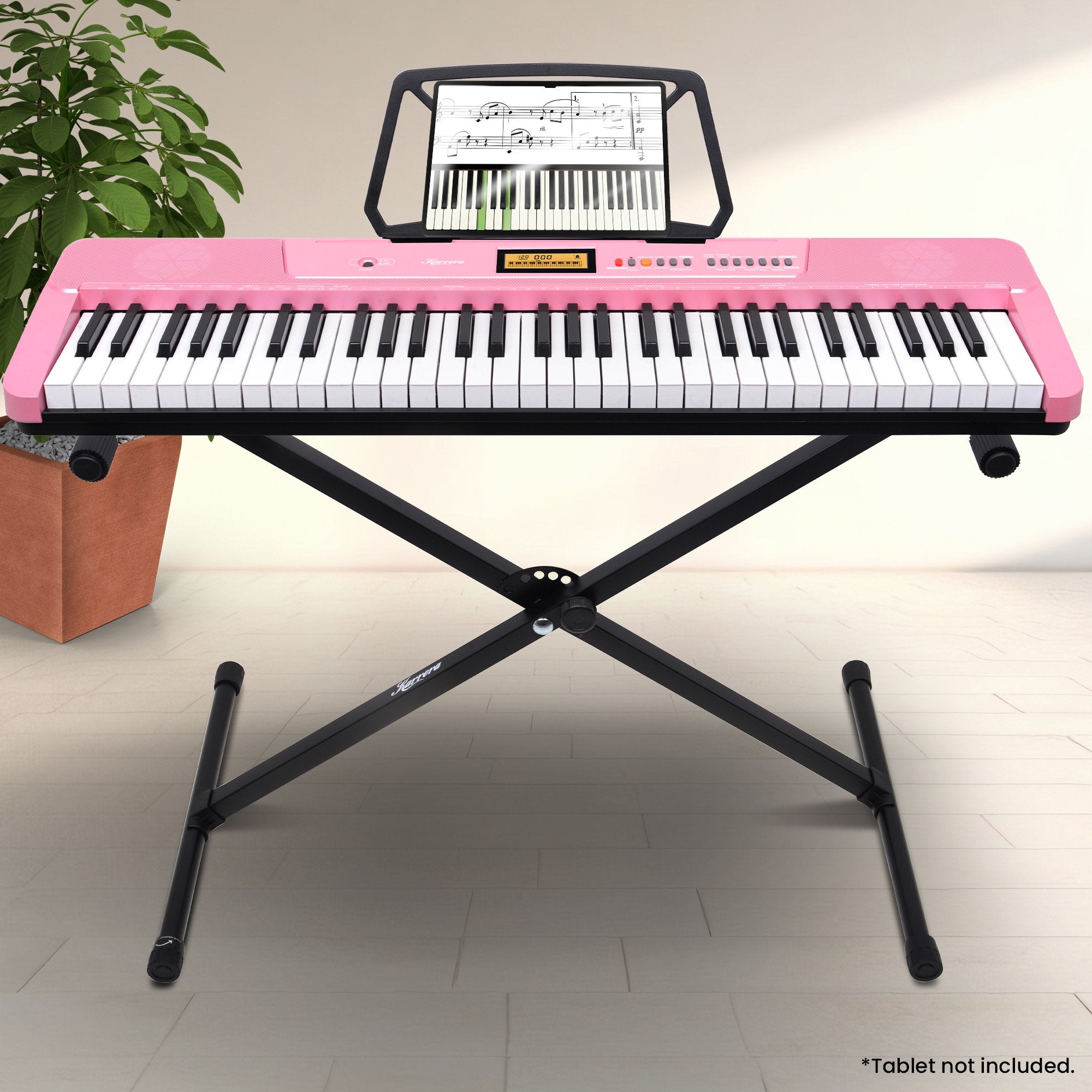 Karrera 61-Key Electronic Keyboard with LCD and Touch Response in Pink CHJ-291 10