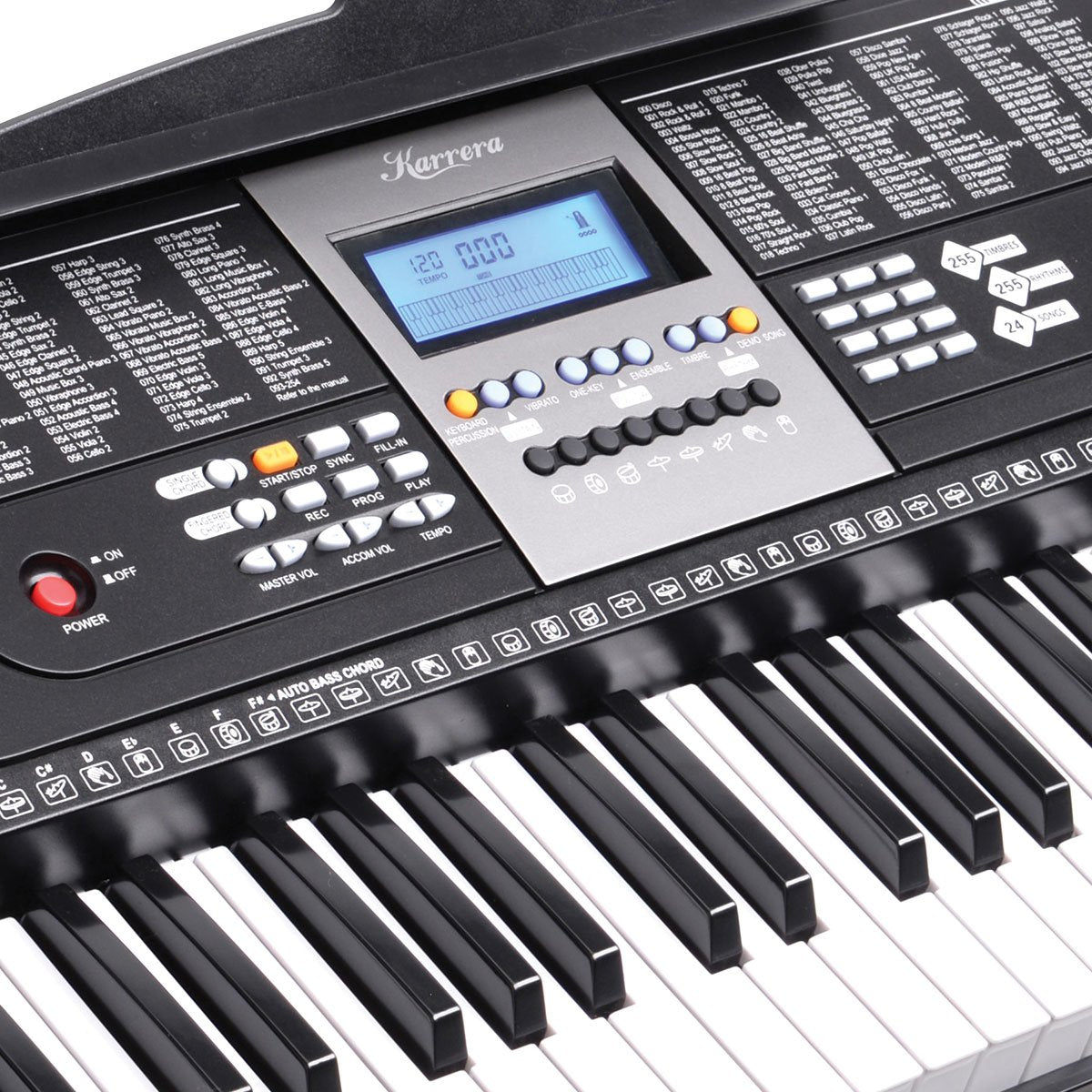 Karrera 61 Keys Electronic Keyboard Piano with Stand - Black 6