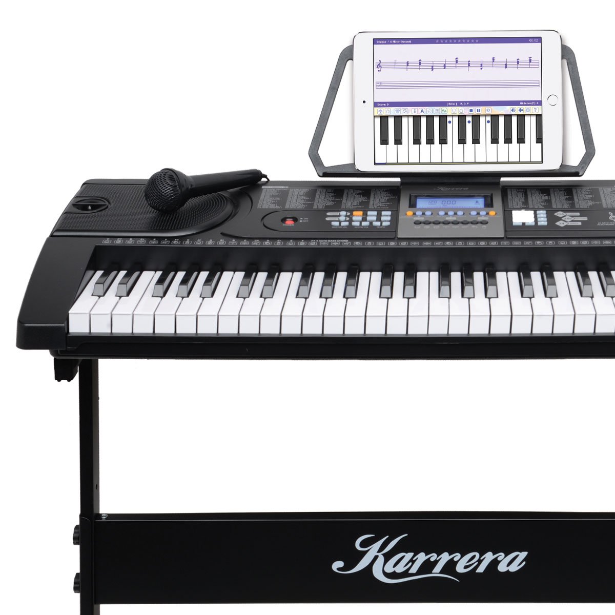 Karrera 61 Keys Electronic Keyboard Piano with Stand - Black 7
