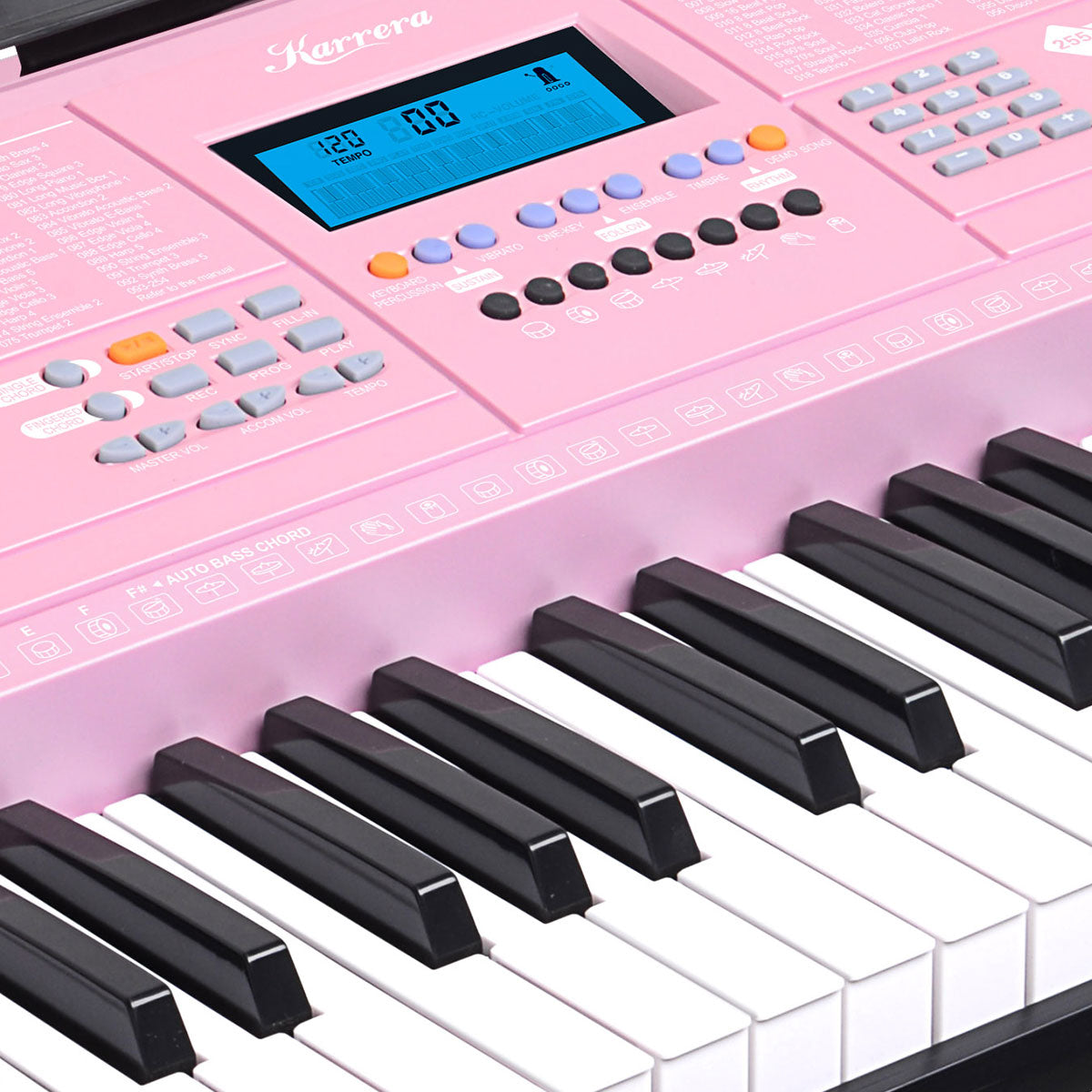 Karrera 61 Keys Electronic Keyboard Piano Music with Stand - Pink 8