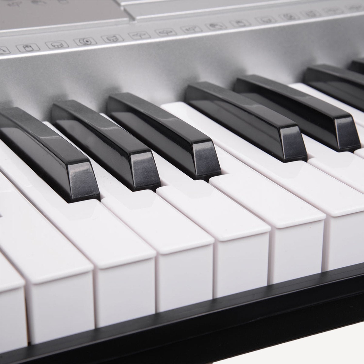 Karrera 61 Keys Electronic Keyboard Teaching Piano with Electric Stand in Silver CHJ-61 8