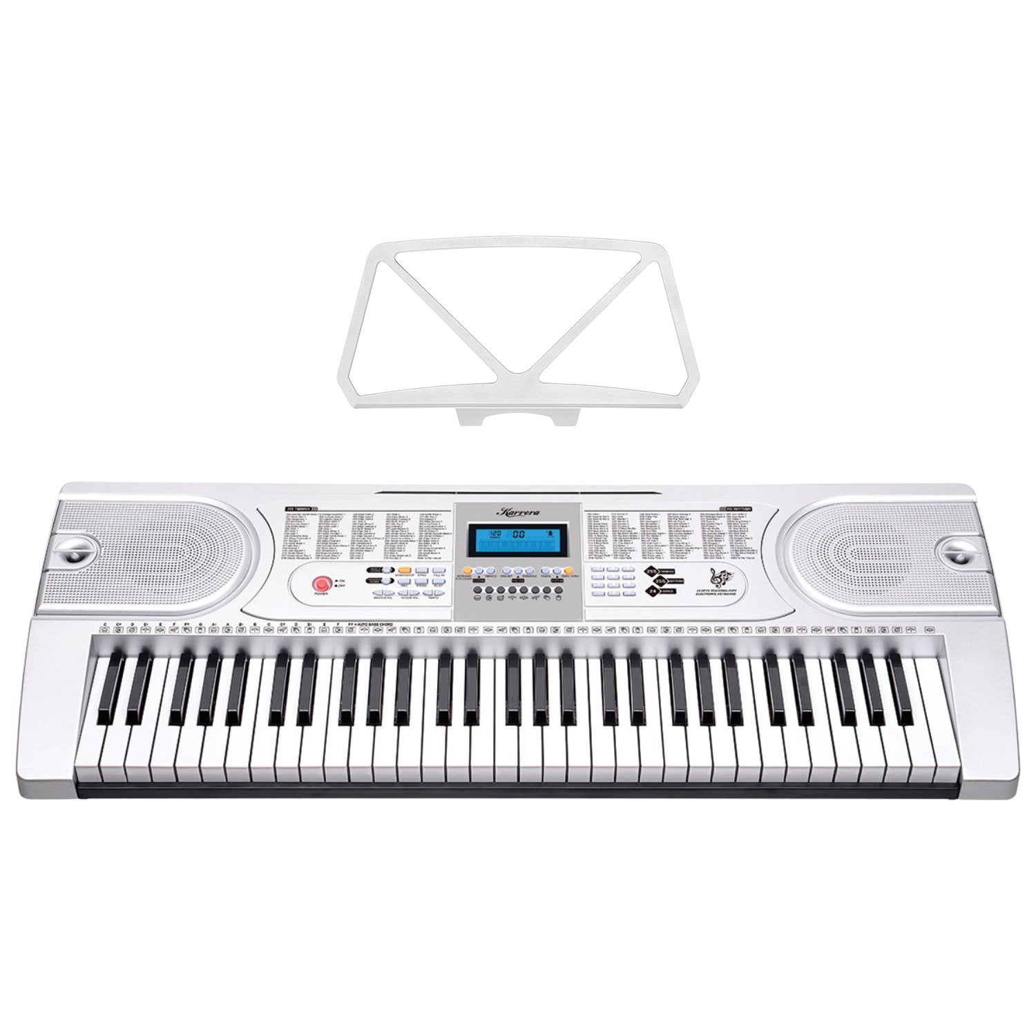 Karrera 61 Keys Electronic LED Keyboard Piano with Stand - Silver 3
