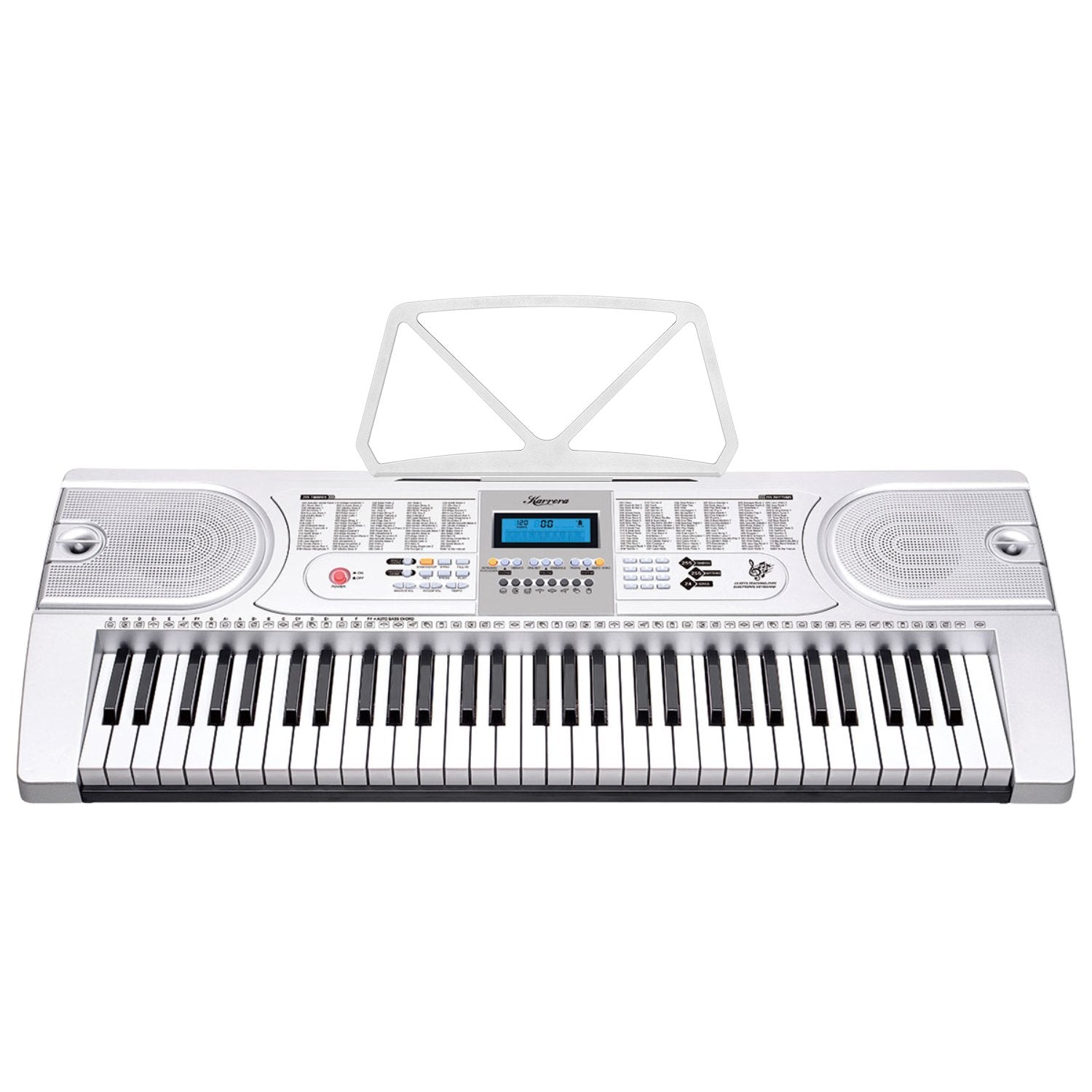 Karrera 61 Keys Electronic LED Keyboard Piano with Stand - Silver 4