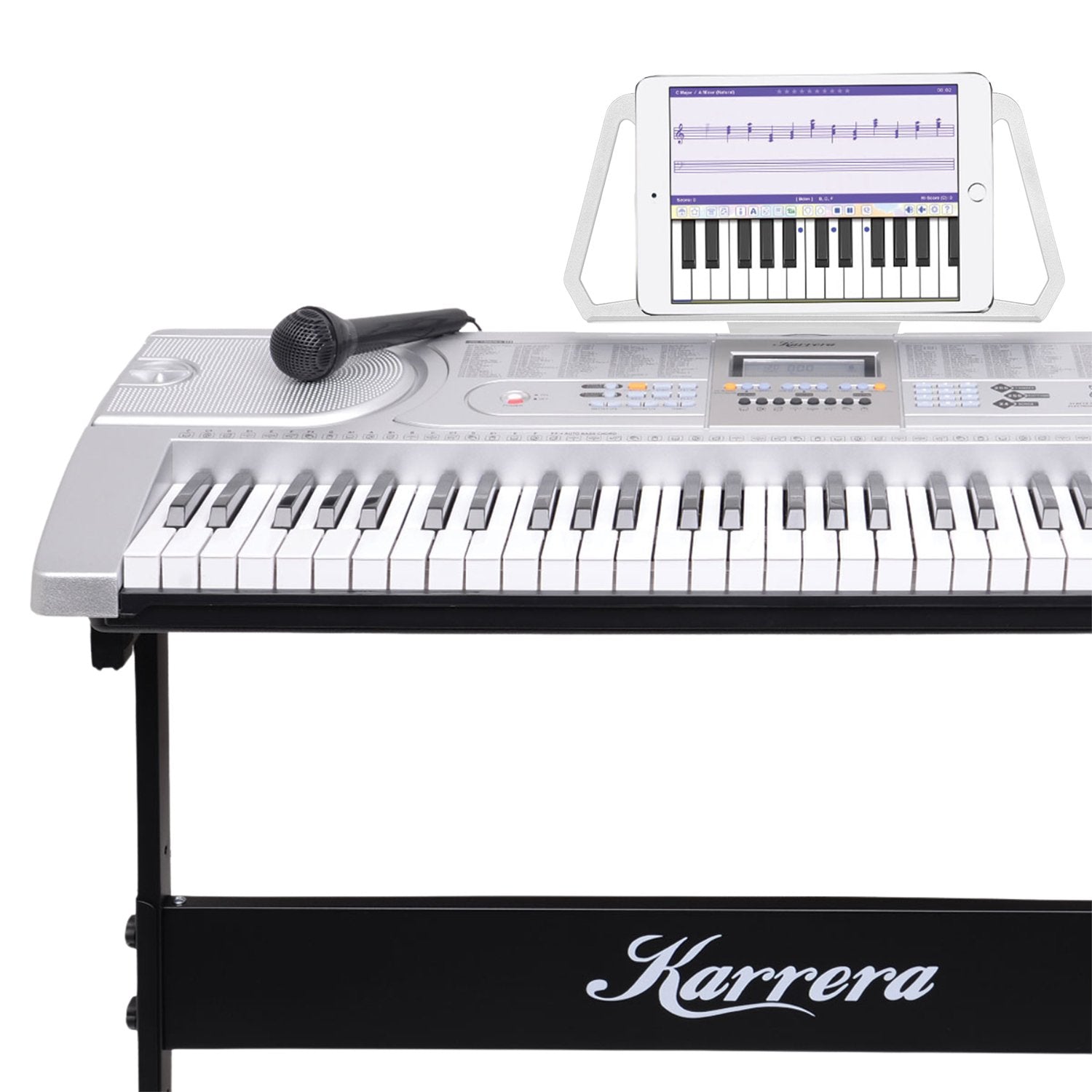 Karrera 61 Keys Electronic LED Keyboard Piano with Stand - Silver 5