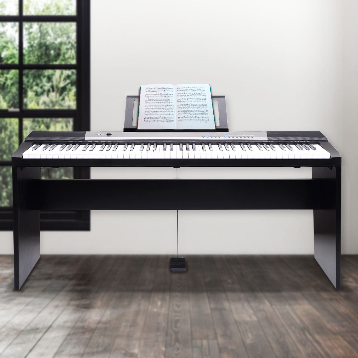 Karrera 88 Keys Electronic Keyboard Piano with Stand Black 11