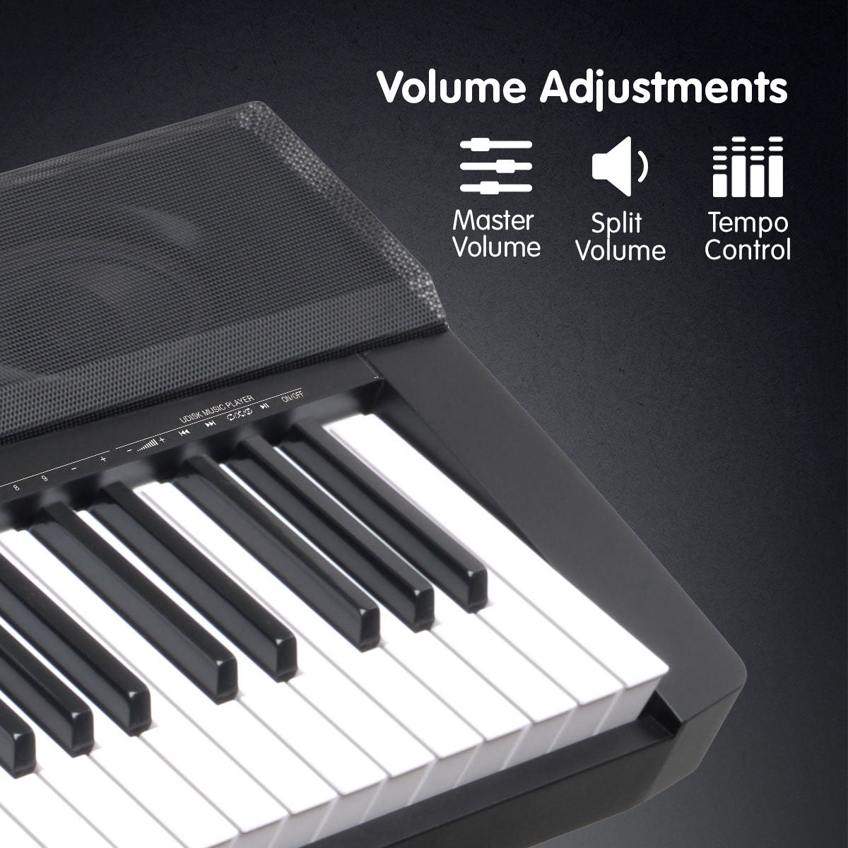 Karrera 88 Keys Electronic Keyboard Piano with Stand Black 12