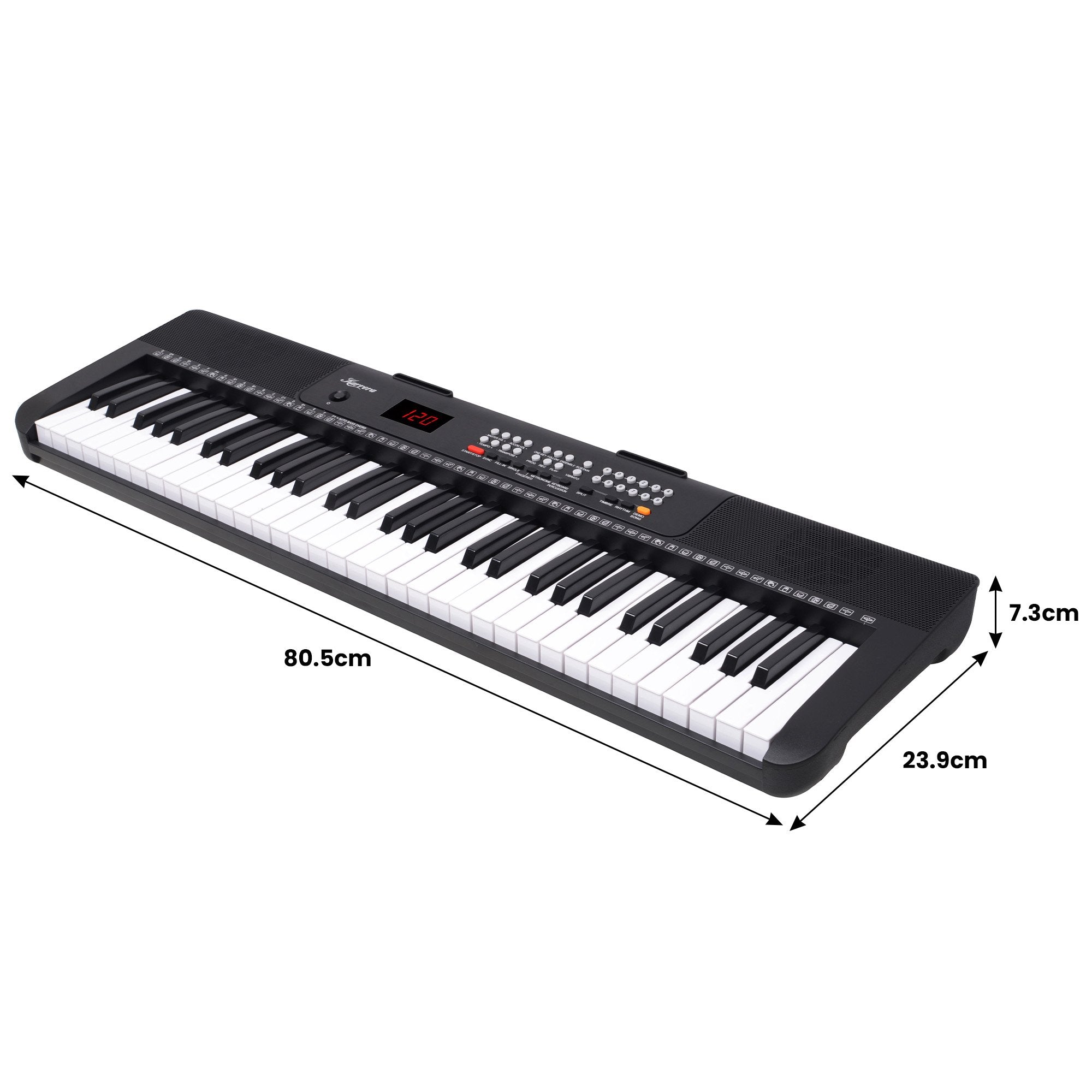 Karrera 61-Key Electronic Piano Keyboard with LED and Folding Stand in Black CHJ-SD1 3