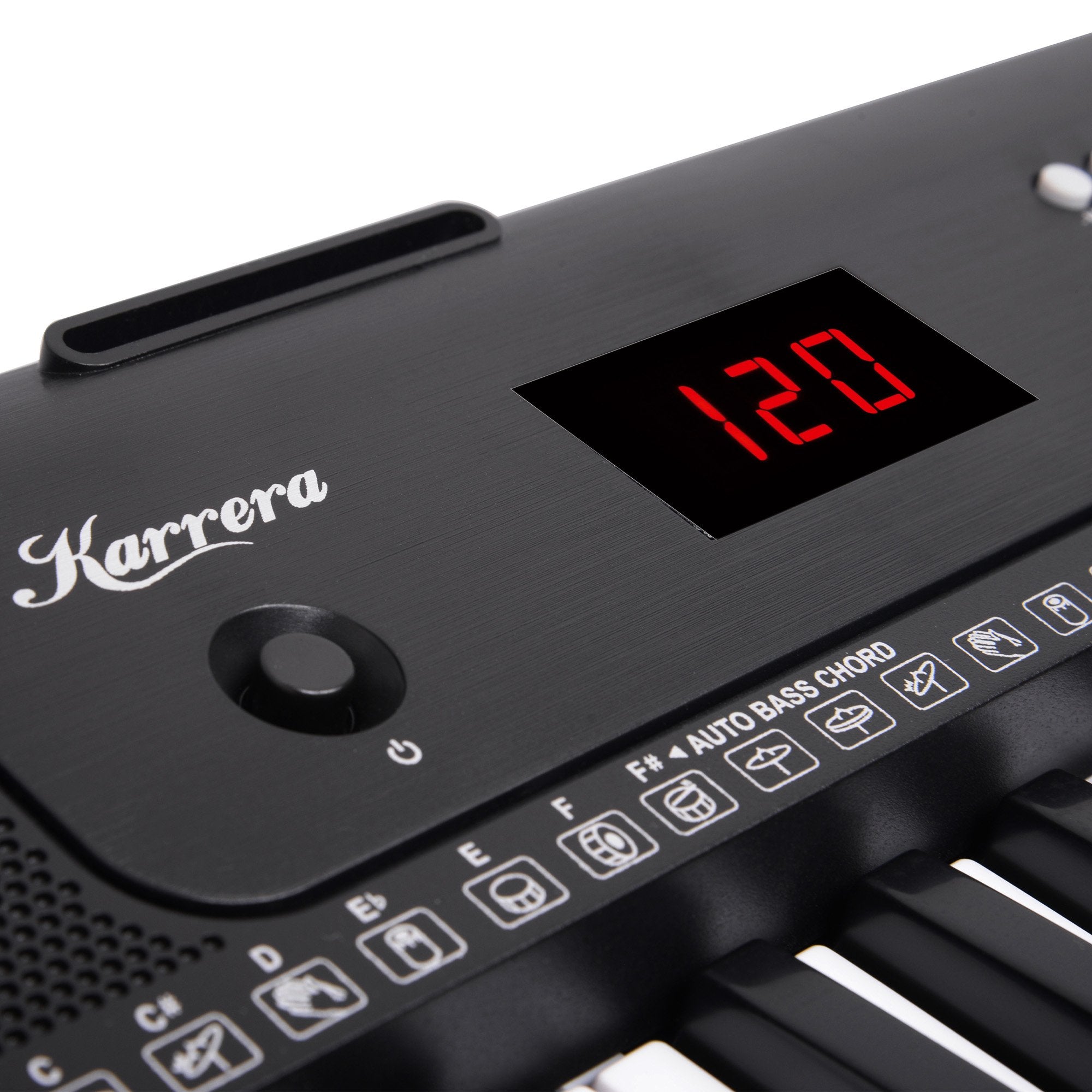 Karrera 61-Key Electronic Piano Keyboard with LED and Folding Stand in Black CHJ-SD1 6