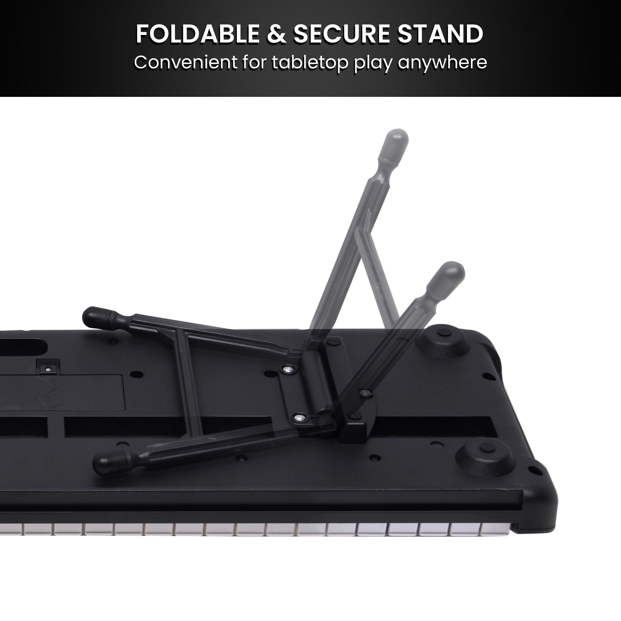 Karrera 61-Key Electronic Piano Keyboard with LED and Folding Stand in Black CHJ-SD1 11