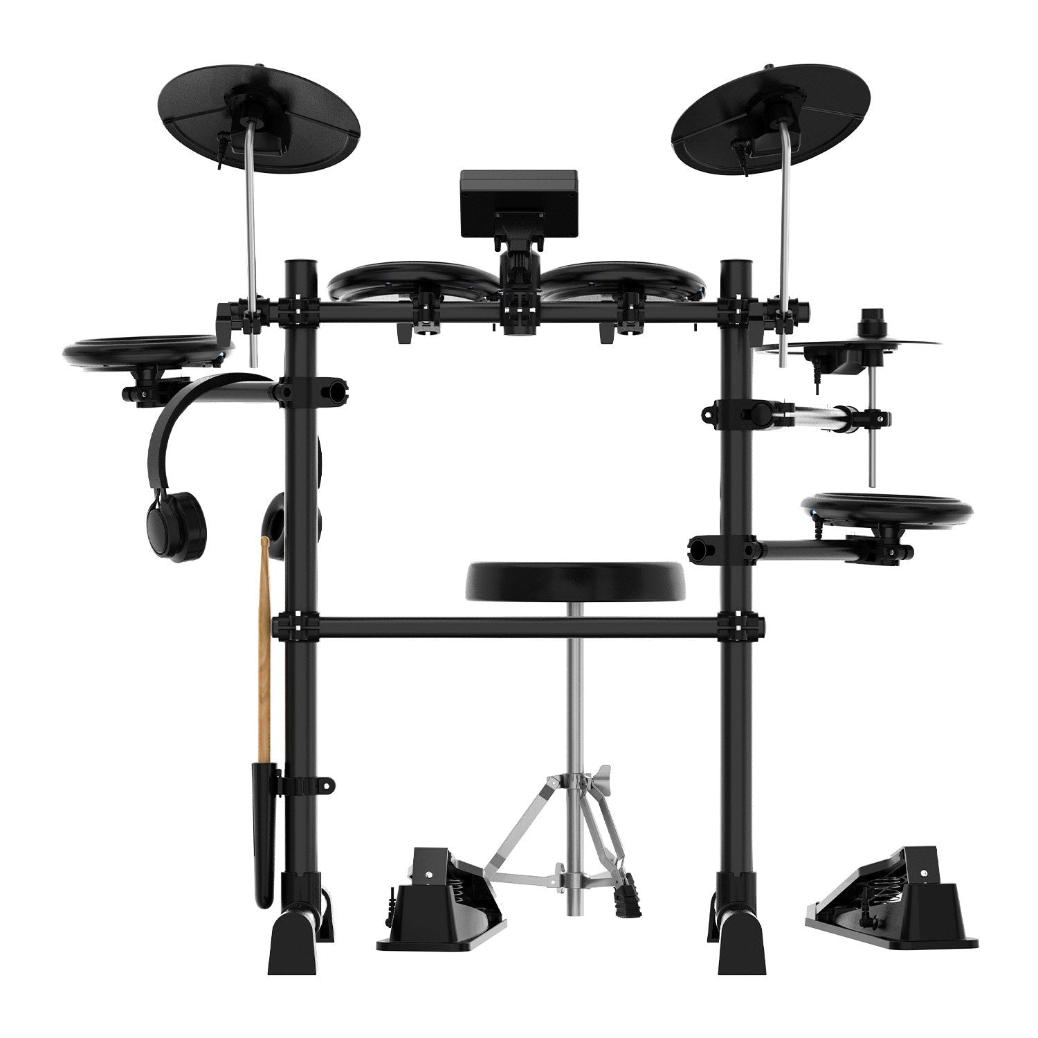 Karrera TDX-16 Electronic Drum Kit with LCD, Toms, Snares Quiet Mesh Pads & Pedals, Adjustable Stool, Headphones 11