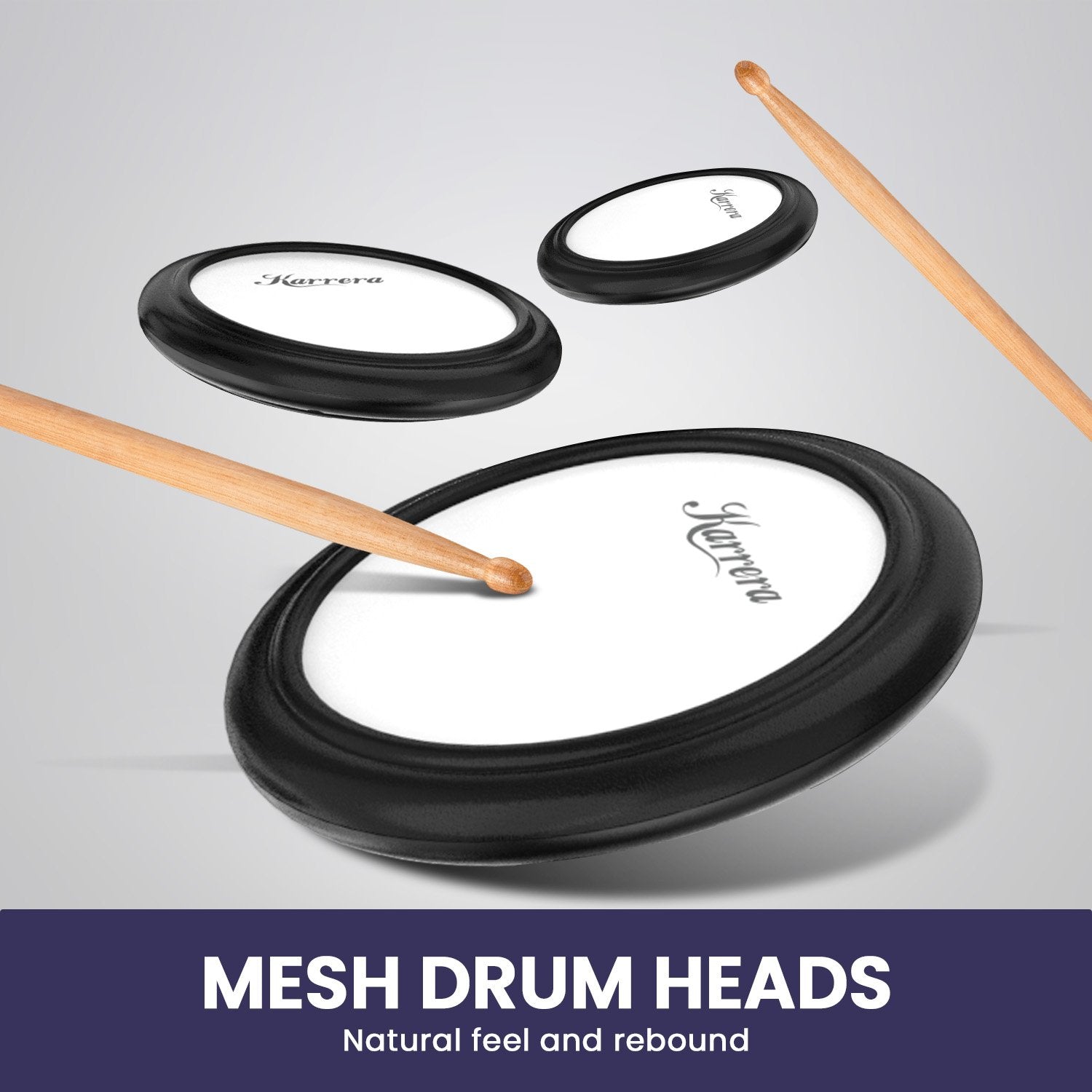 Karrera X23 Electronic Drum Kit with Sound Module, 3 Toms, Snare Quiet Mesh Drum Heads, Cymbals & Pedal 7