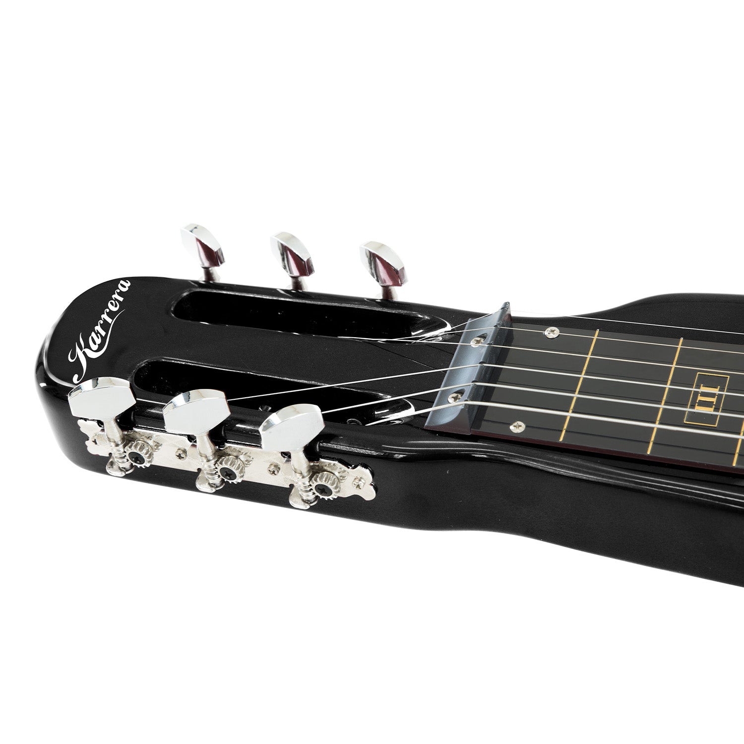 Karrera 29in 6-String Lap Steel Hawaiian Guitar - Black 4