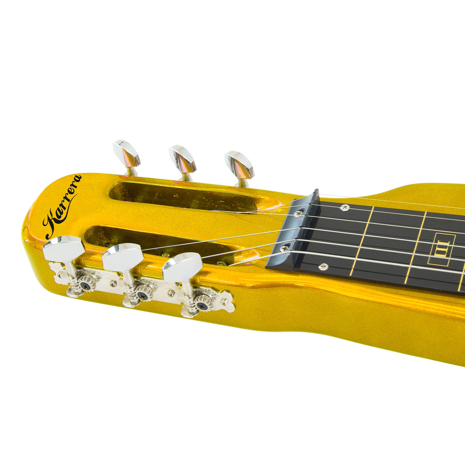 Karrera 29in 6-String Lap Steel Hawaiian Guitar - Metallic Gold 4