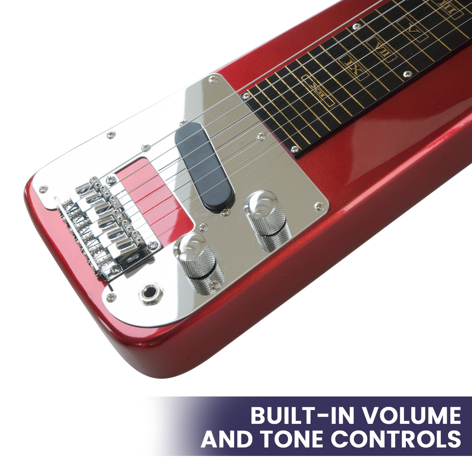 Karrera 6-String Steel Lap Guitar - Metallic Red 4