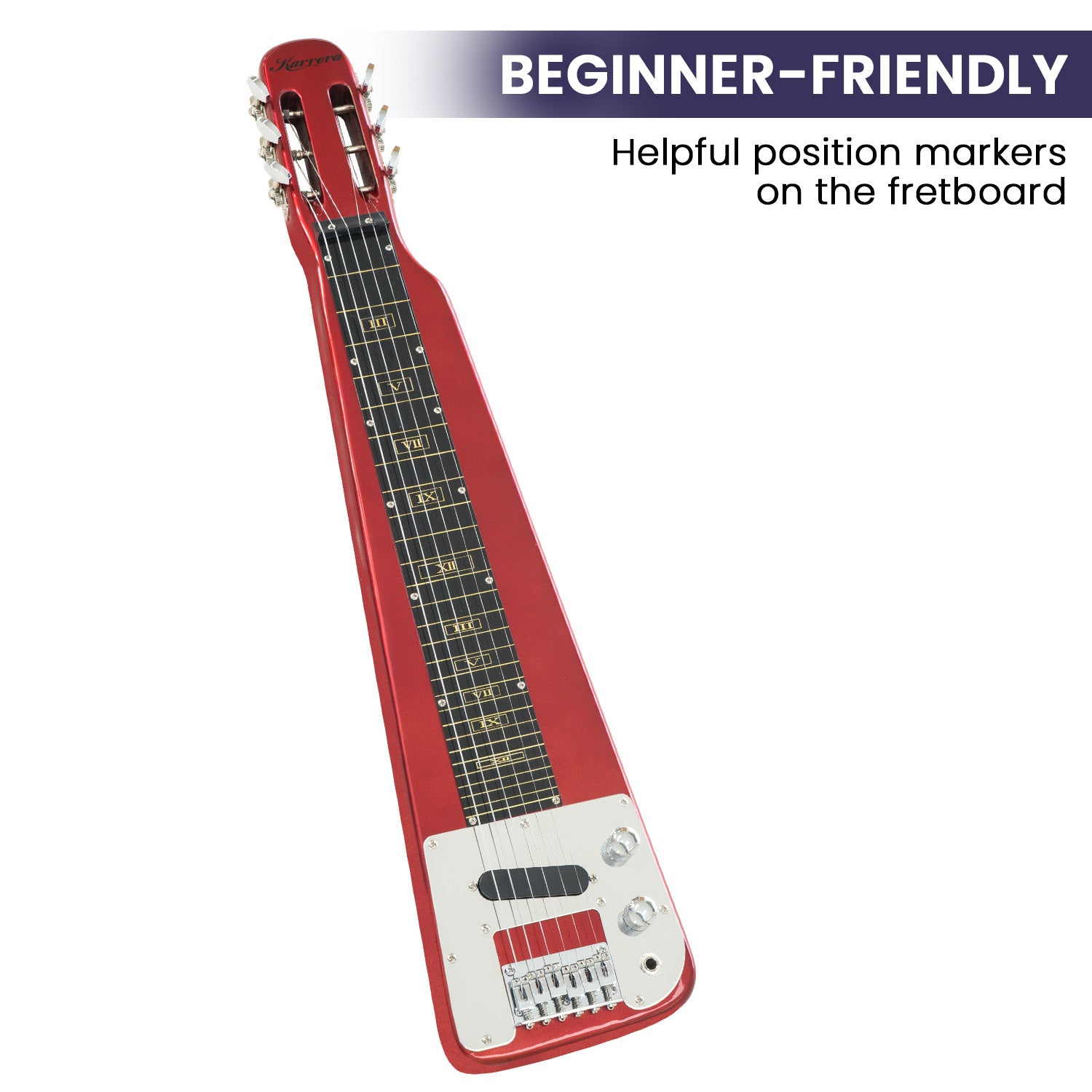 Karrera 6-String Steel Lap Guitar - Metallic Red 5