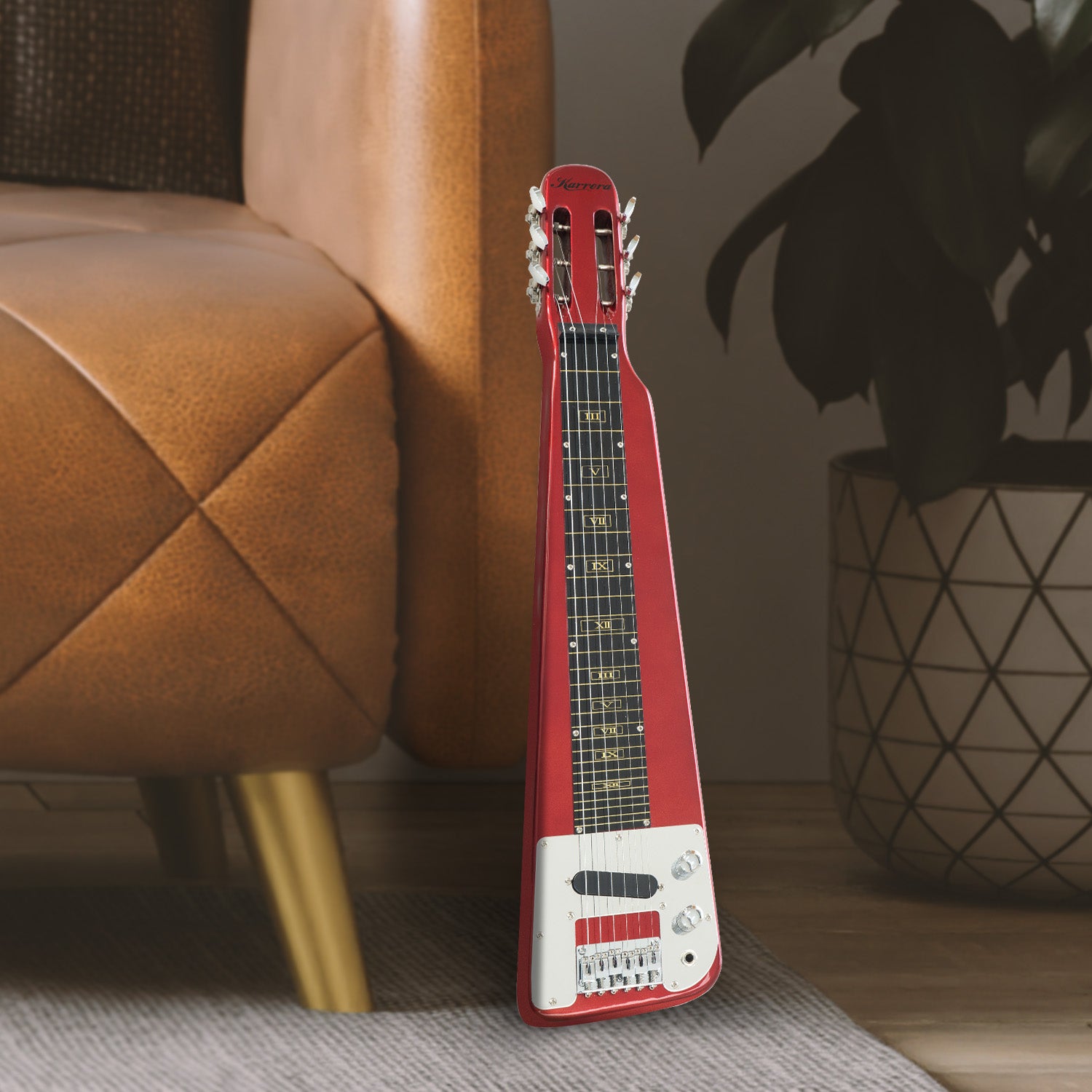 Karrera 6-String Steel Lap Guitar - Metallic Red 8