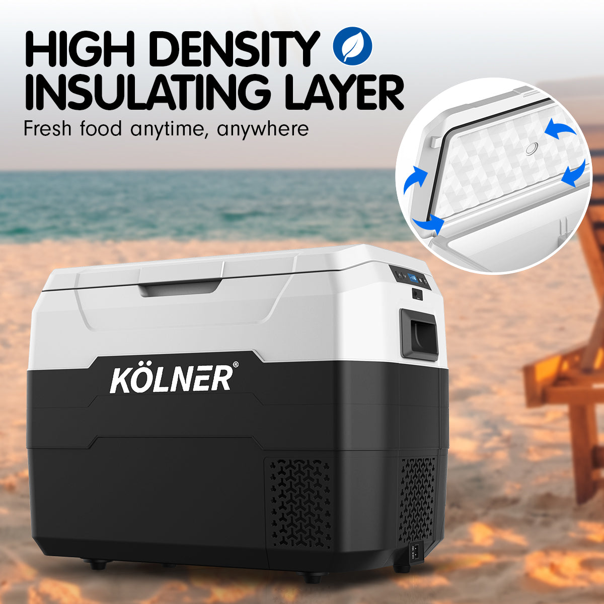 Kolner 40l Fridge Freezer Cooler 12/24/240v Camping Portable Esky Refrigerator - Black 10