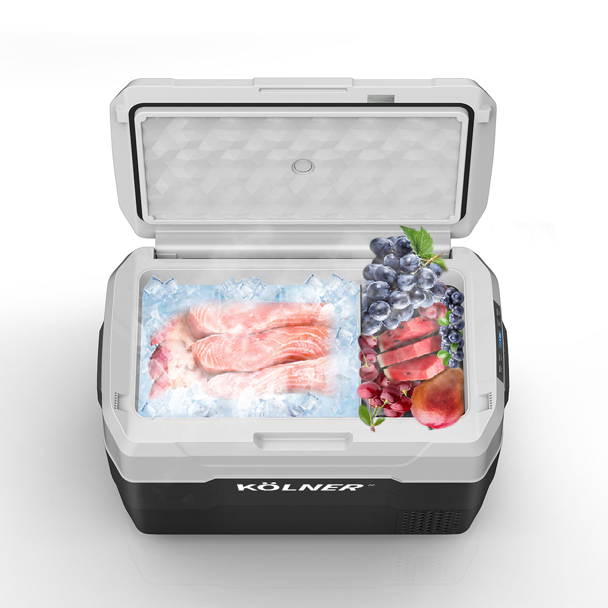 Kolner 40l Fridge Freezer Cooler 12/24/240v Camping Portable Esky Refrigerator With Trolley - Black 7