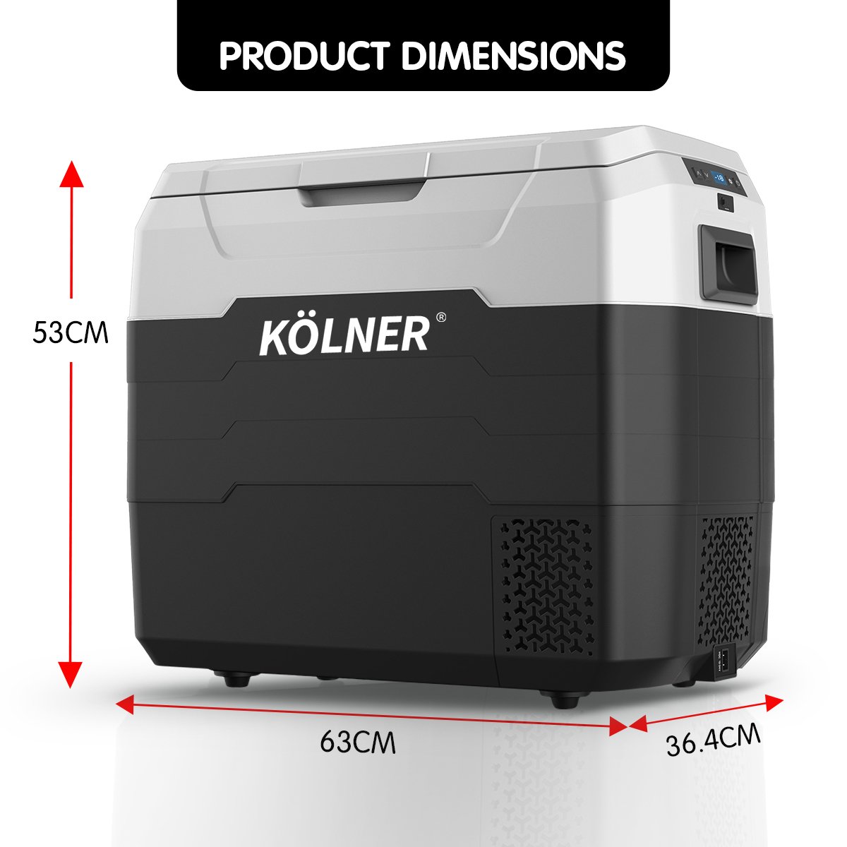 Kolner 50l Fridge Freezer Cooler 12/24/240v Camping Portable Refrigerator - Black 8