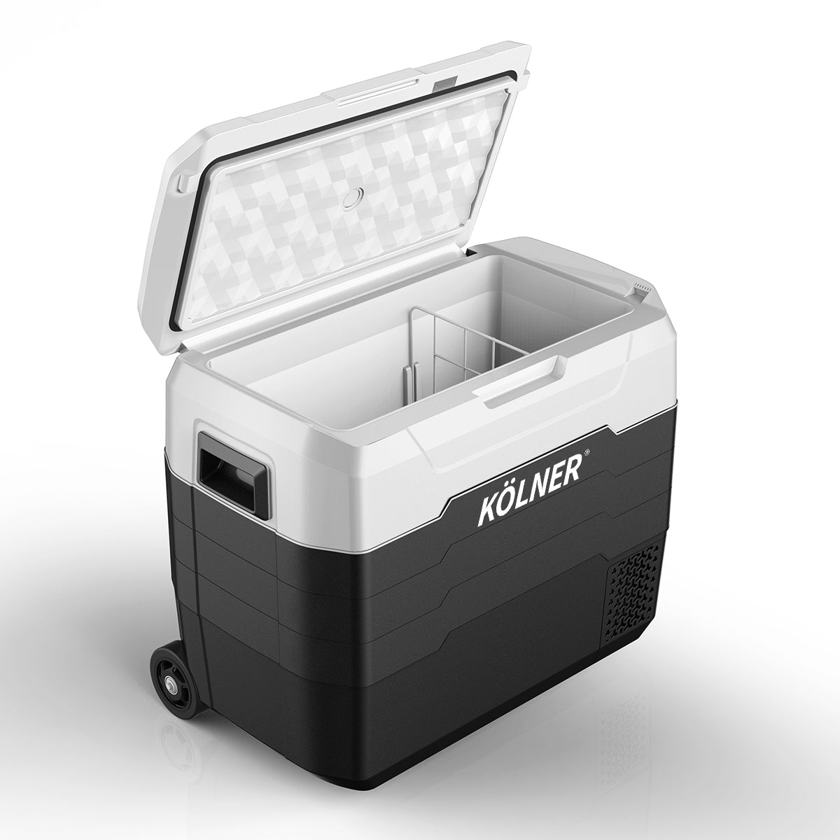 Kolner 50l Fridge Freezer Cooler 12/24/240v Camping Portable Refrigerator With Trolley - Black 3