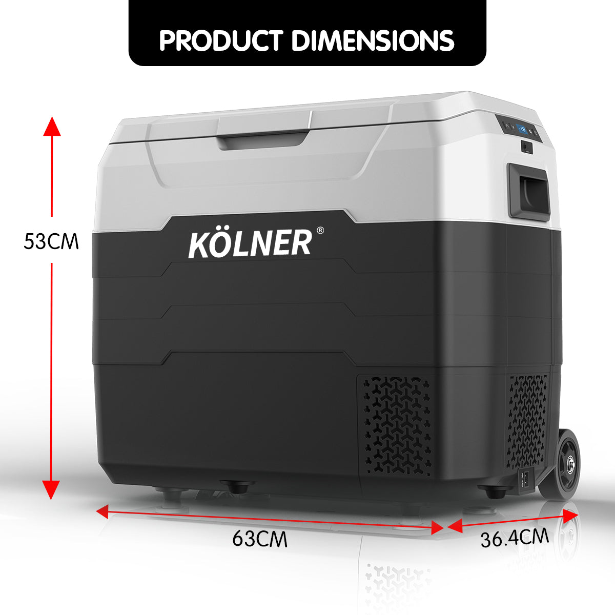 Kolner 50l Fridge Freezer Cooler 12/24/240v Camping Portable Refrigerator With Trolley - Black 9