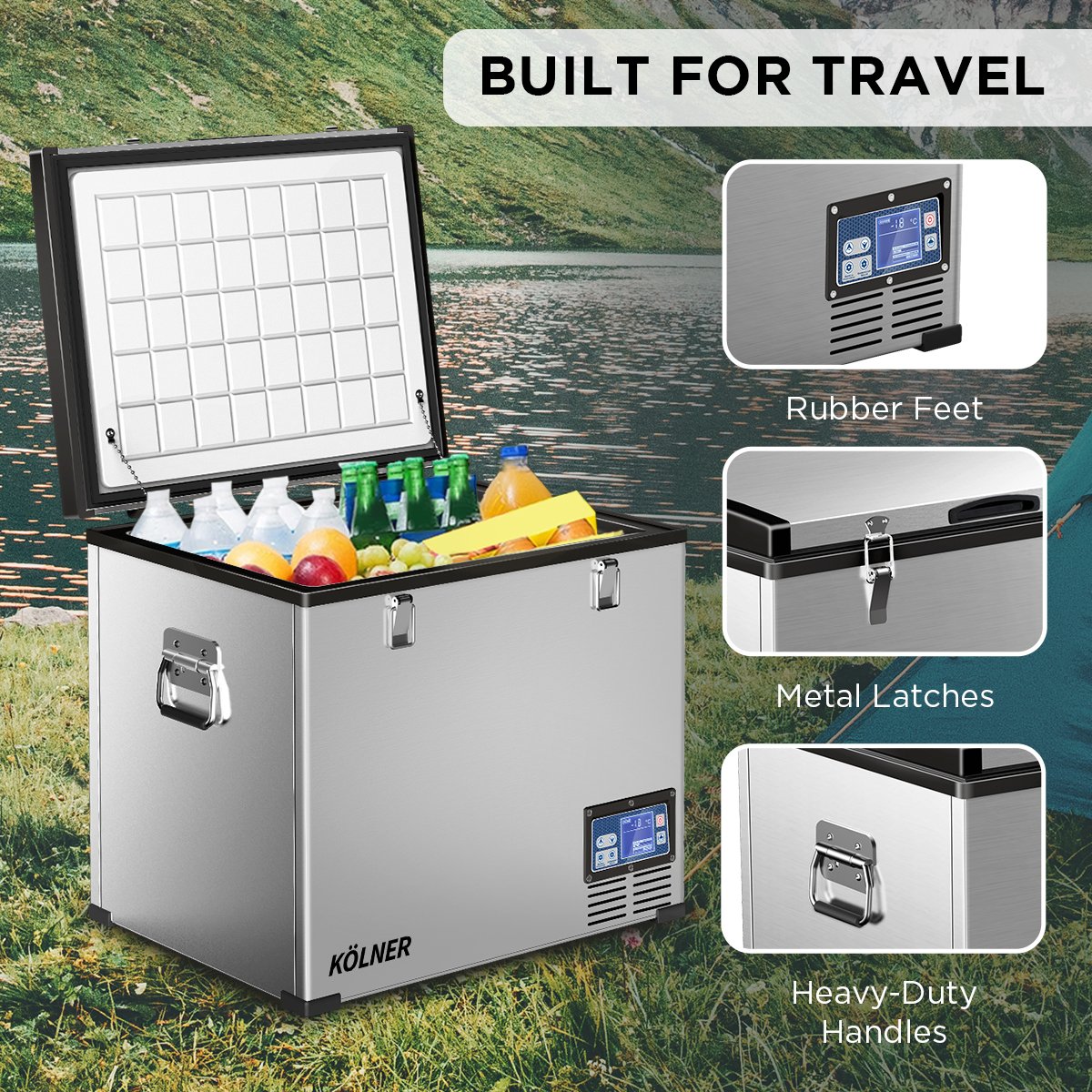 Kolner 75l Portable Fridge Chest Freezer With Lcd Panel - Rv Vehicle Camping Refrigerator 9