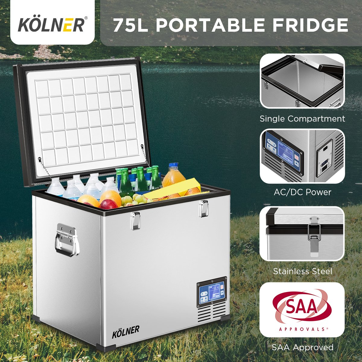 Kolner 75l Portable Fridge Chest Freezer With Lcd Panel - Rv Vehicle Camping Refrigerator 11