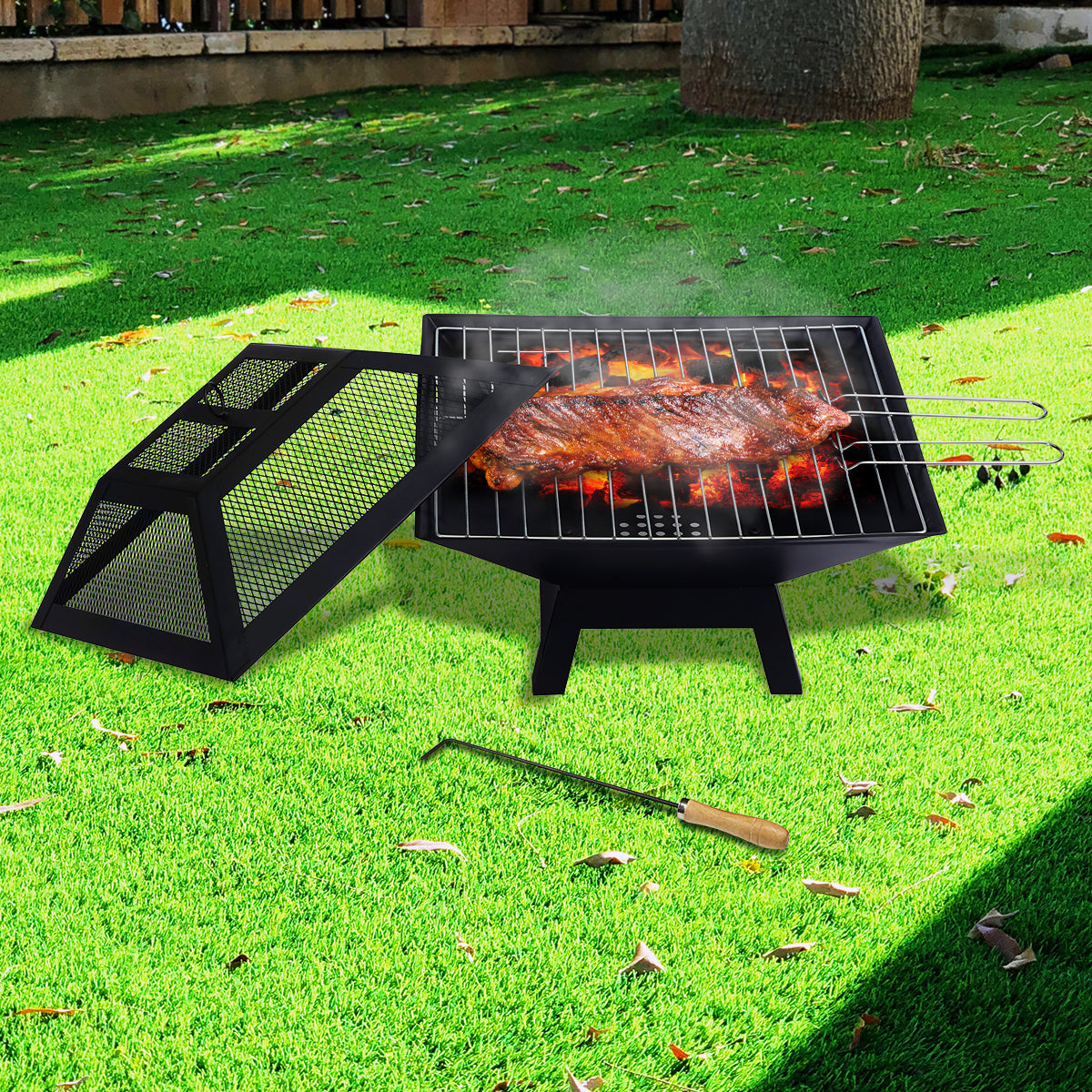 Wallaroo Portable Outdoor Fire Pit for BBQ, Grilling, Cooking, Camping 10
