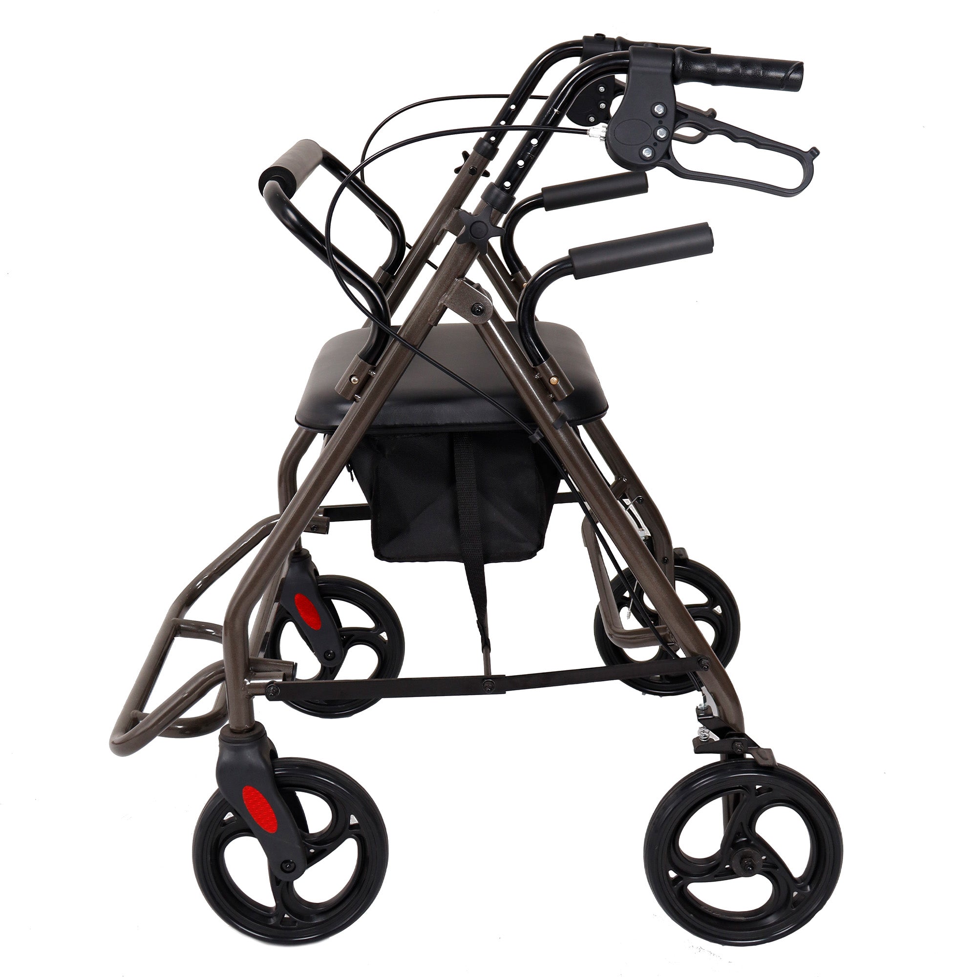 Orthonica Foldable Steel Frame Rollator Walker Lightweight Mobility Aid in Grey 3