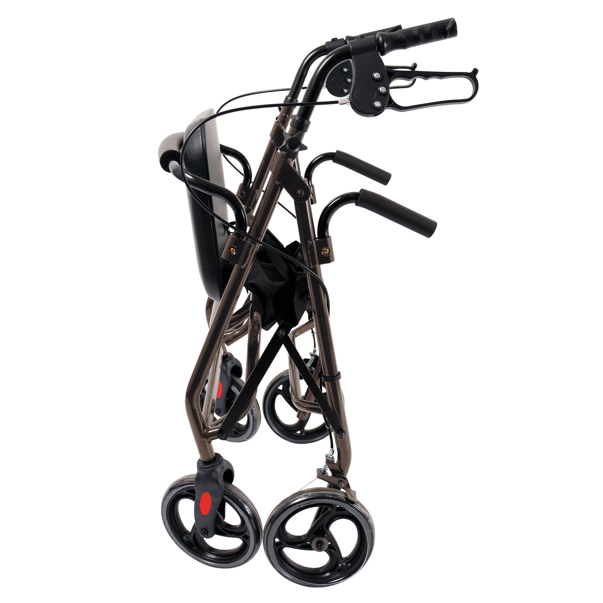 Orthonica Foldable Steel Frame Rollator Walker Lightweight Mobility Aid in Grey 5