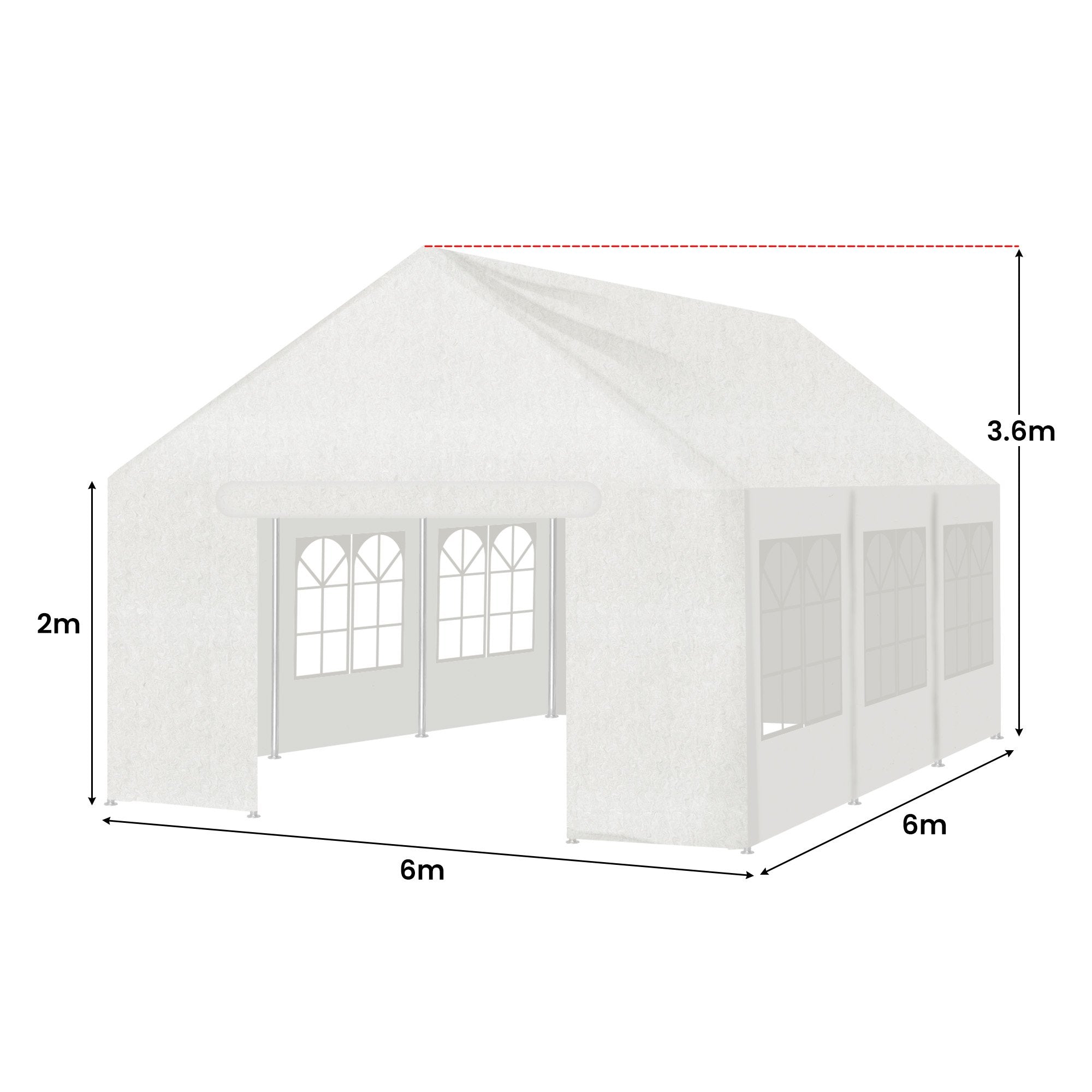 Wallaroo 6x6m Outdoor Event Marquee Gazebo Party Wedding Tent - White 3